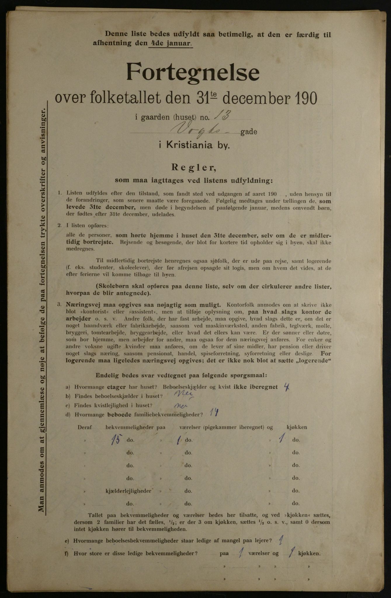 OBA, Municipal Census 1901 for Kristiania, 1901, p. 19079