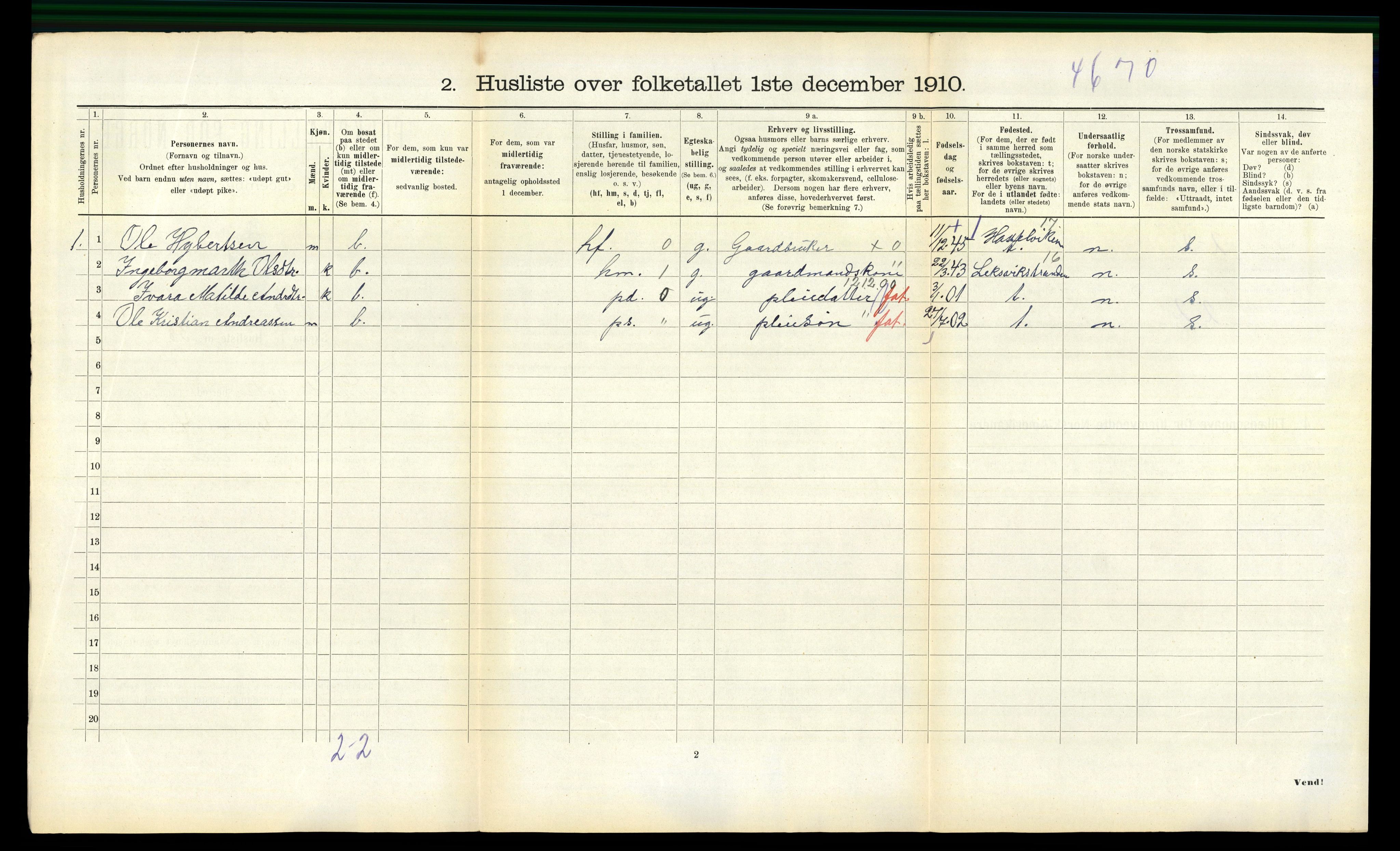 RA, 1910 census for Stadsbygd, 1910, p. 104