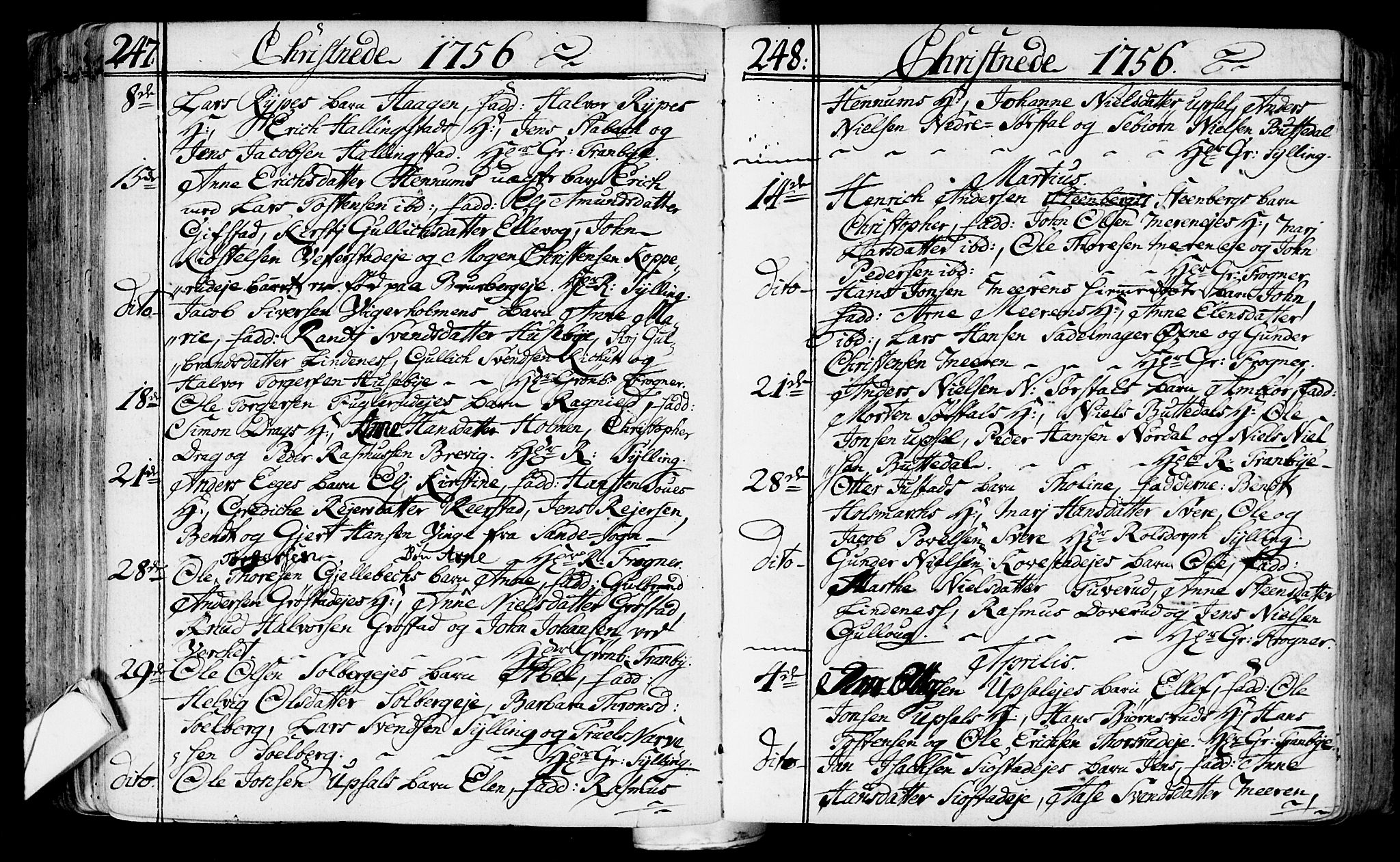 Lier kirkebøker, AV/SAKO-A-230/F/Fa/L0004: Parish register (official) no. I 4, 1749-1764, p. 247-248