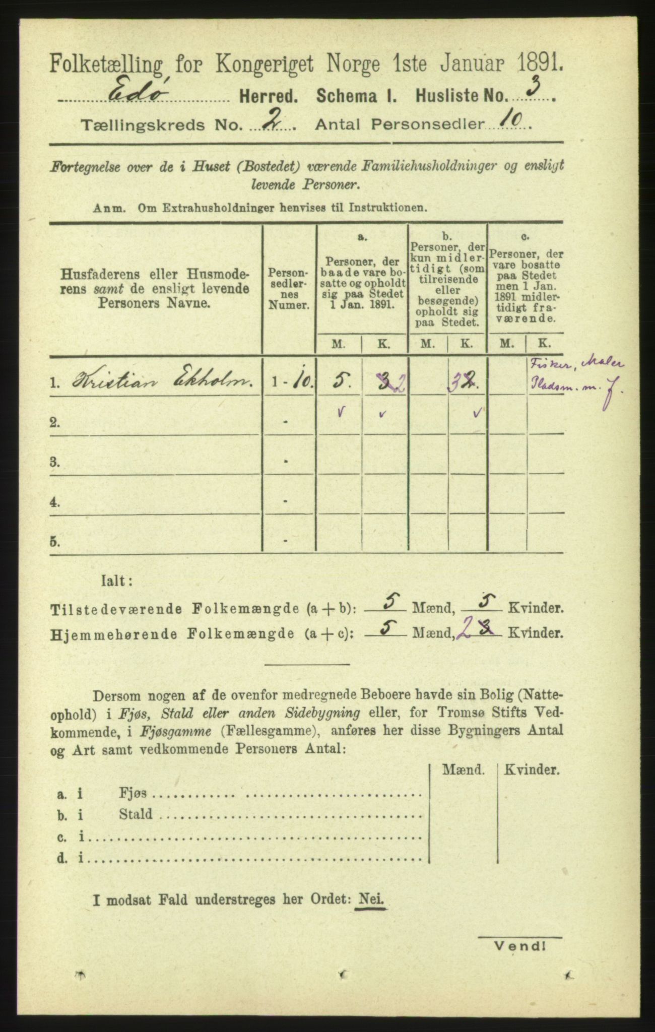 RA, 1891 census for 1573 Edøy, 1891, p. 274