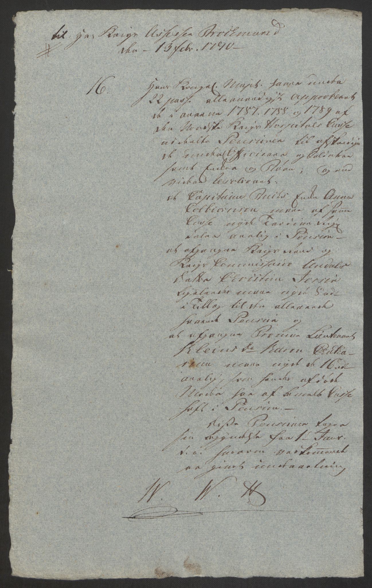Forsvaret, Den norske kvesthuskasse/krigshospitalkasse, AV/RA-RAFA-1887/F/Fa/L0008: Konsepter, 1790-1793, p. 37