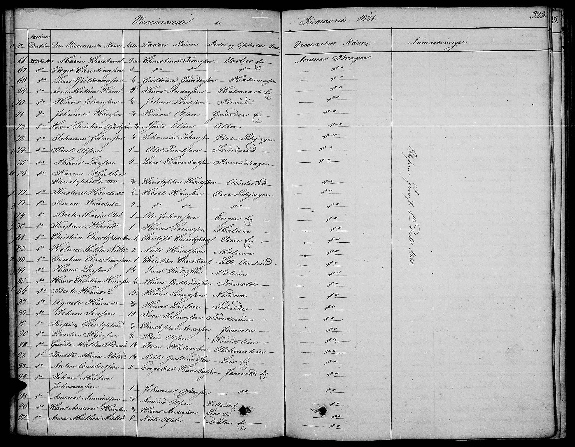 Land prestekontor, AV/SAH-PREST-120/H/Ha/Haa/L0008: Parish register (official) no. 8, 1830-1846, p. 328