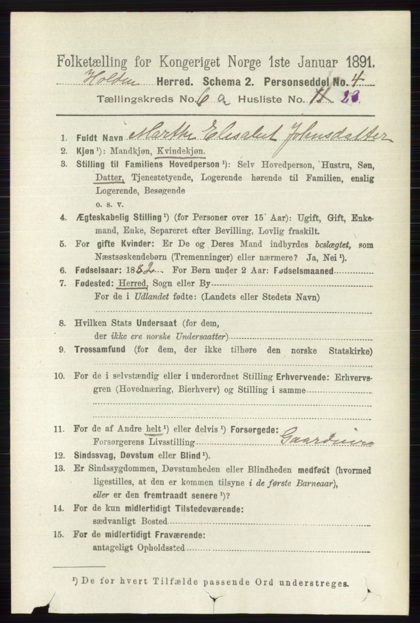 RA, 1891 census for 0819 Holla, 1891, p. 2993