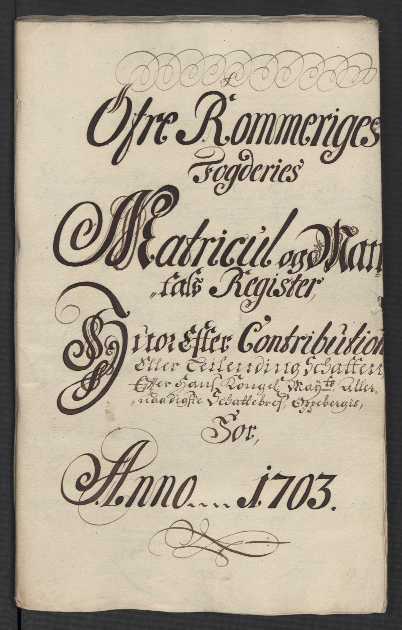 Rentekammeret inntil 1814, Reviderte regnskaper, Fogderegnskap, RA/EA-4092/R12/L0716: Fogderegnskap Øvre Romerike, 1703, p. 126