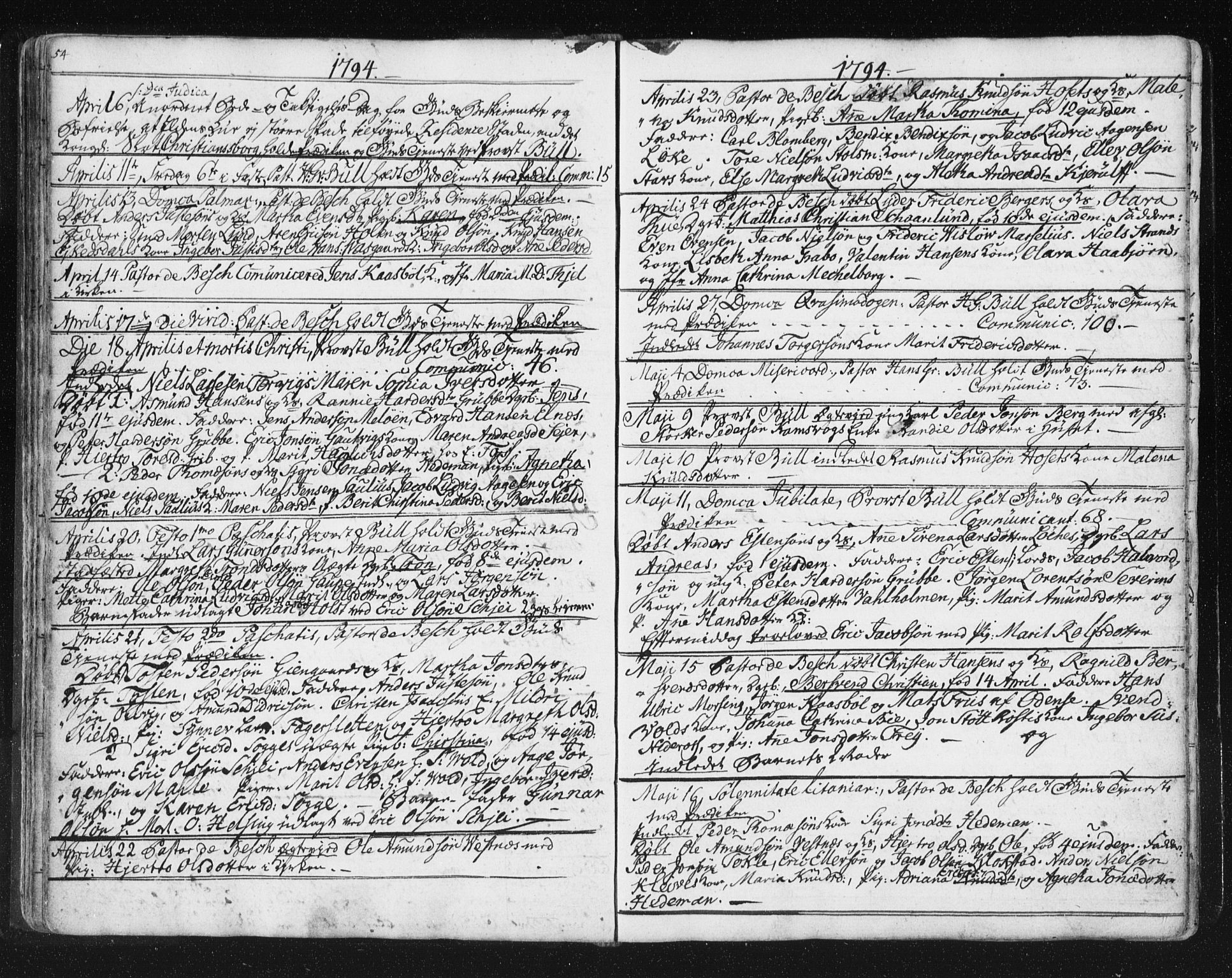 Ministerialprotokoller, klokkerbøker og fødselsregistre - Møre og Romsdal, AV/SAT-A-1454/572/L0841: Parish register (official) no. 572A04, 1784-1819, p. 54