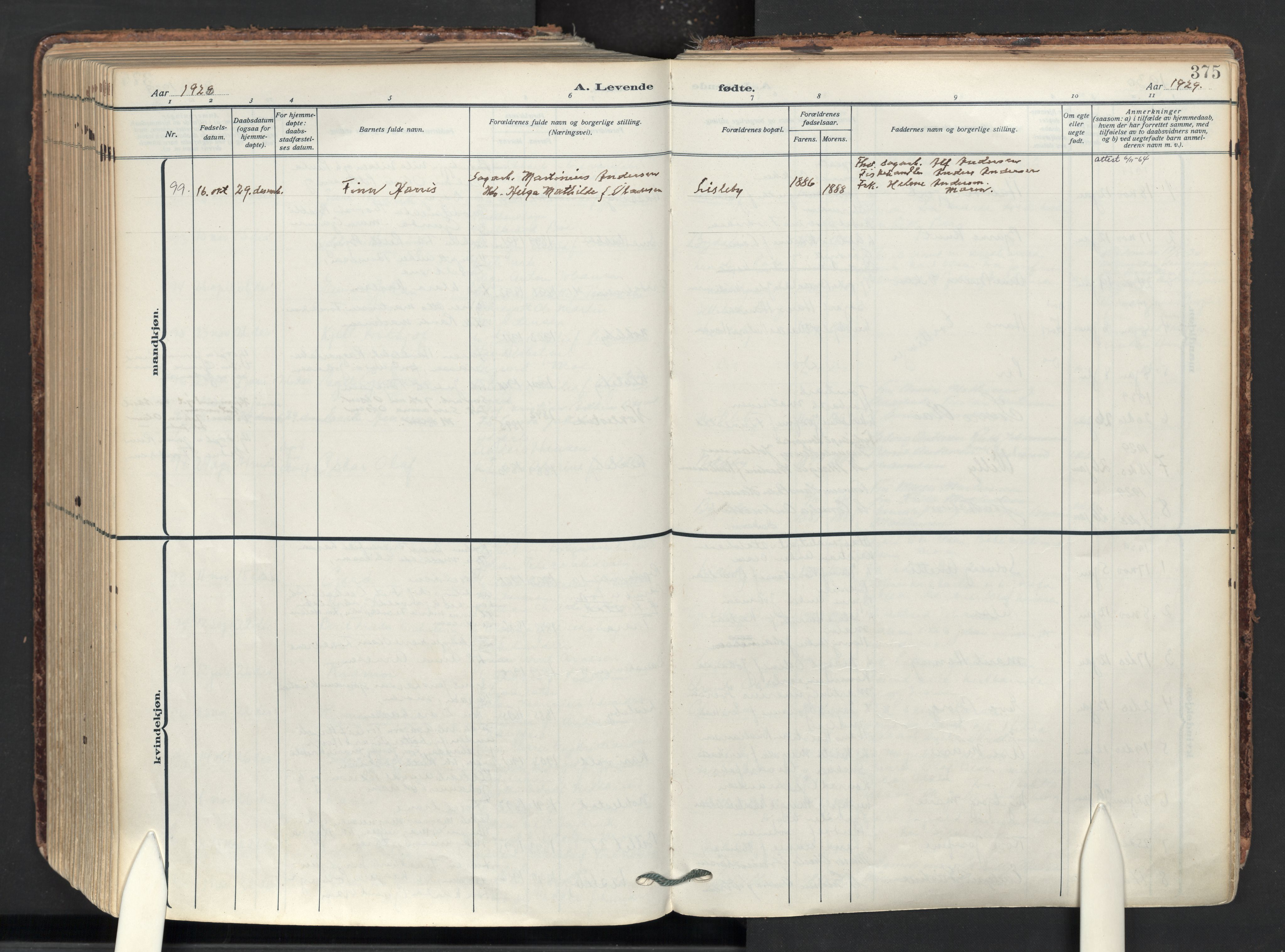 Glemmen prestekontor Kirkebøker, SAO/A-10908/F/Fa/L0017: Parish register (official) no. 17, 1911-1936, p. 375