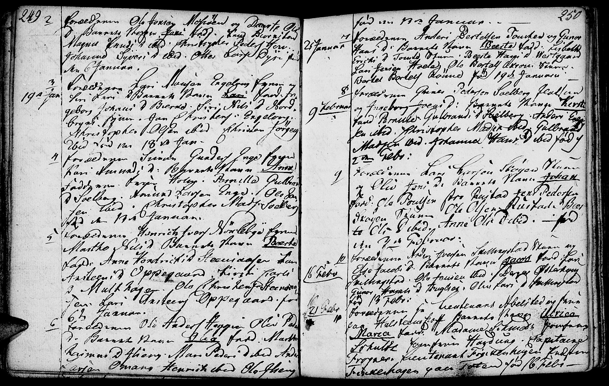 Løten prestekontor, SAH/PREST-022/K/Ka/L0003: Parish register (official) no. 3, 1773-1800, p. 249-250