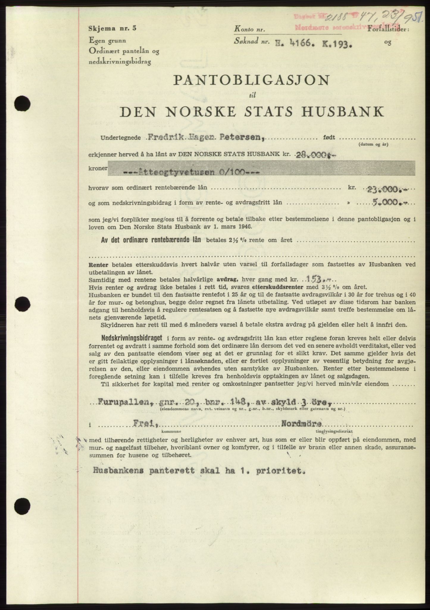 Nordmøre sorenskriveri, AV/SAT-A-4132/1/2/2Ca: Mortgage book no. B97, 1947-1948, Diary no: : 2188/1947