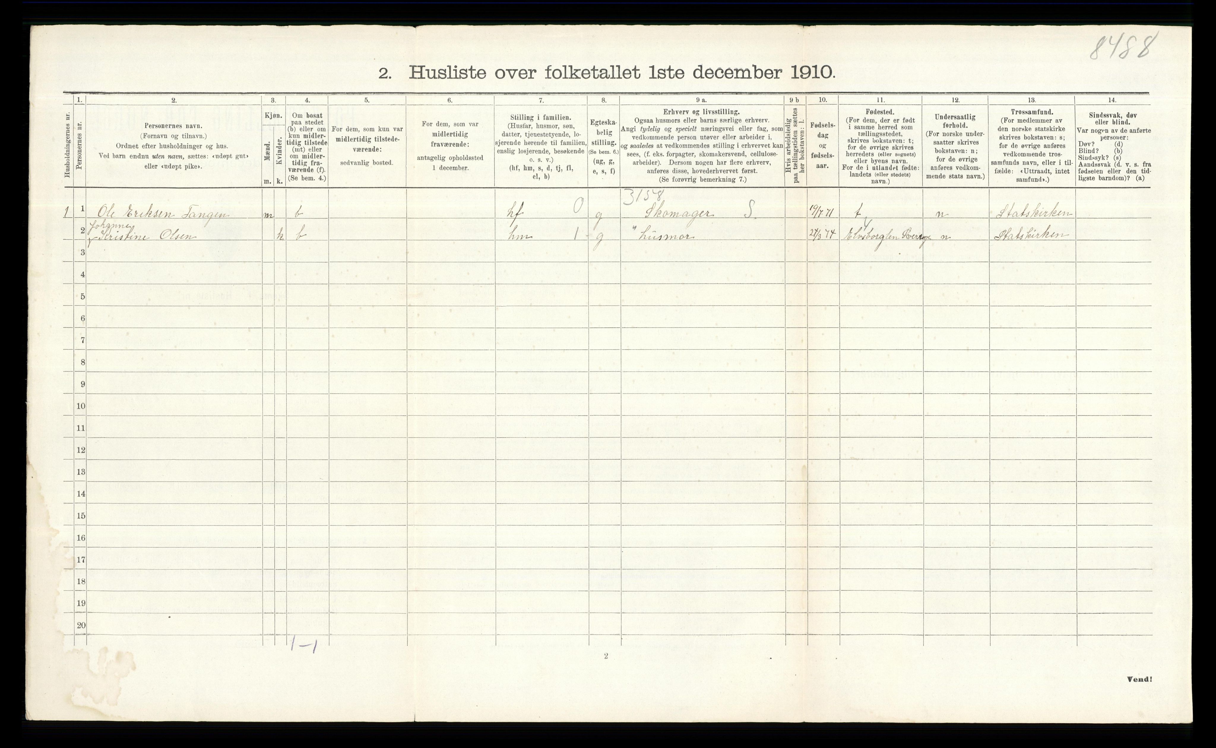 RA, 1910 census for Fet, 1910, p. 584