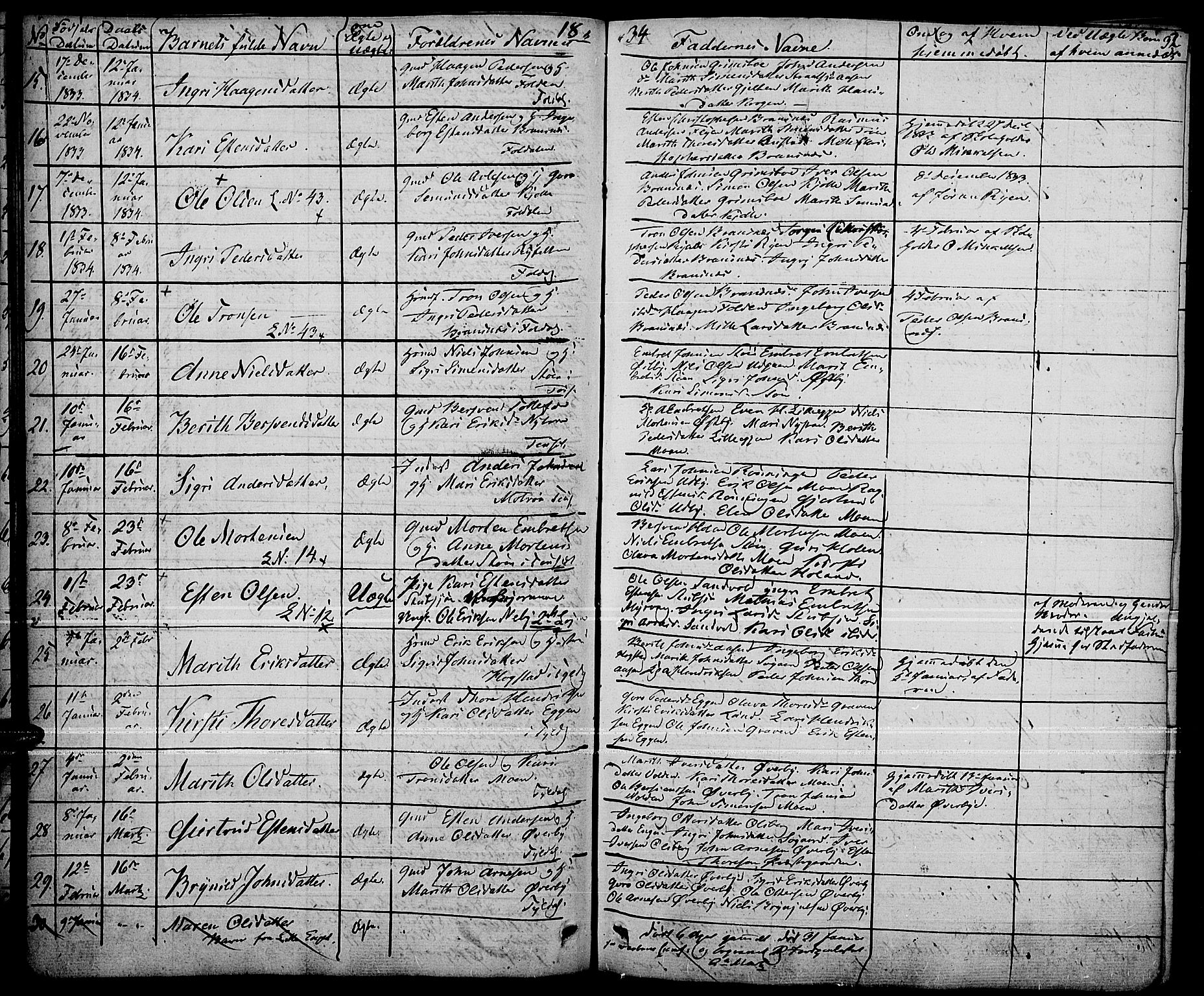 Tynset prestekontor, SAH/PREST-058/H/Ha/Haa/L0019: Parish register (official) no. 19, 1829-1847, p. 32