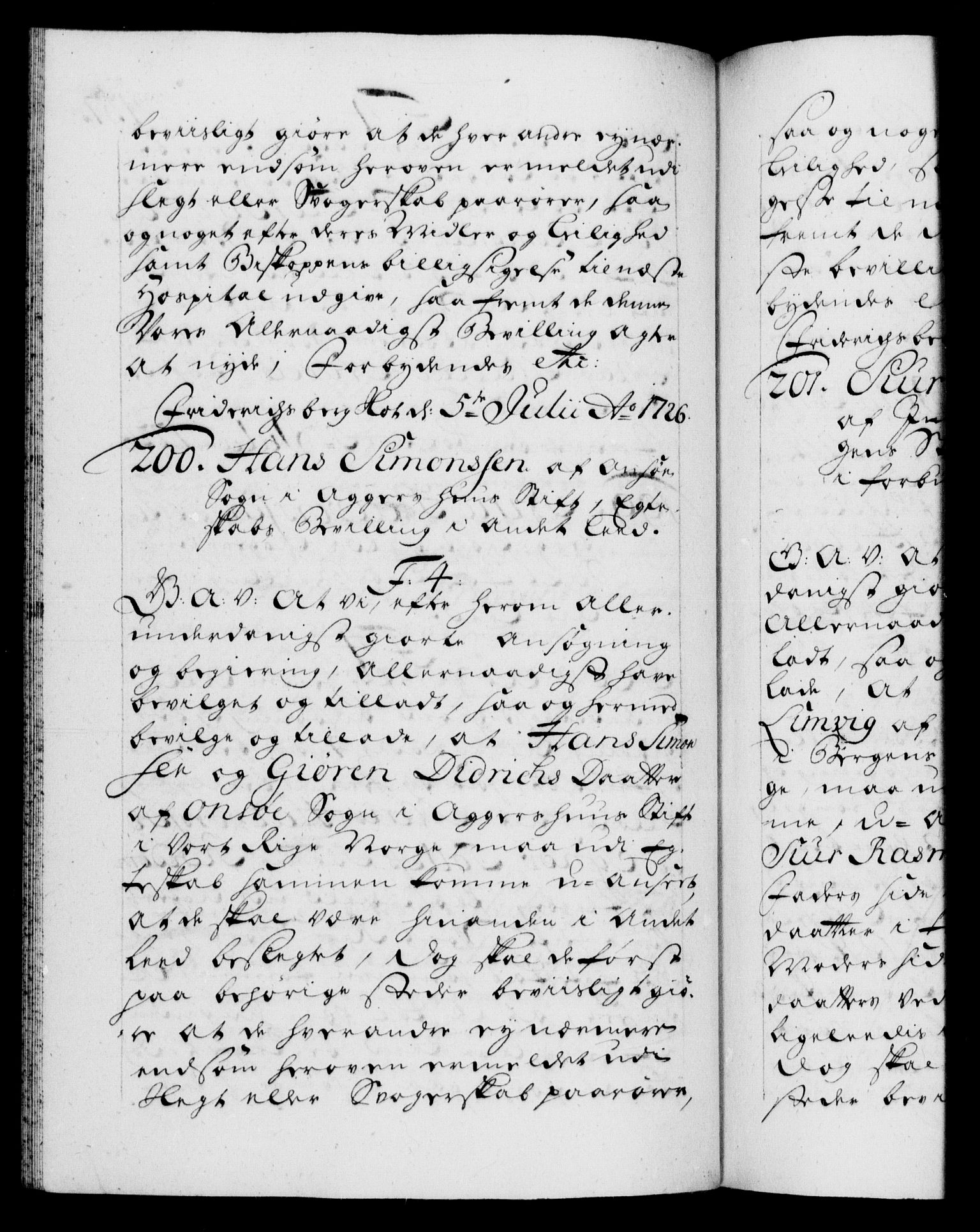 Danske Kanselli 1572-1799, AV/RA-EA-3023/F/Fc/Fca/Fcaa/L0025: Norske registre, 1726-1728, p. 137b