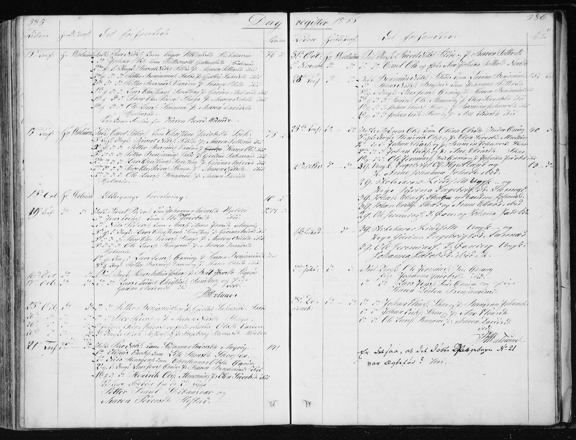 Ministerialprotokoller, klokkerbøker og fødselsregistre - Nordland, SAT/A-1459/834/L0511: Parish register (copy) no. 834C02, 1848-1862, p. 585-586