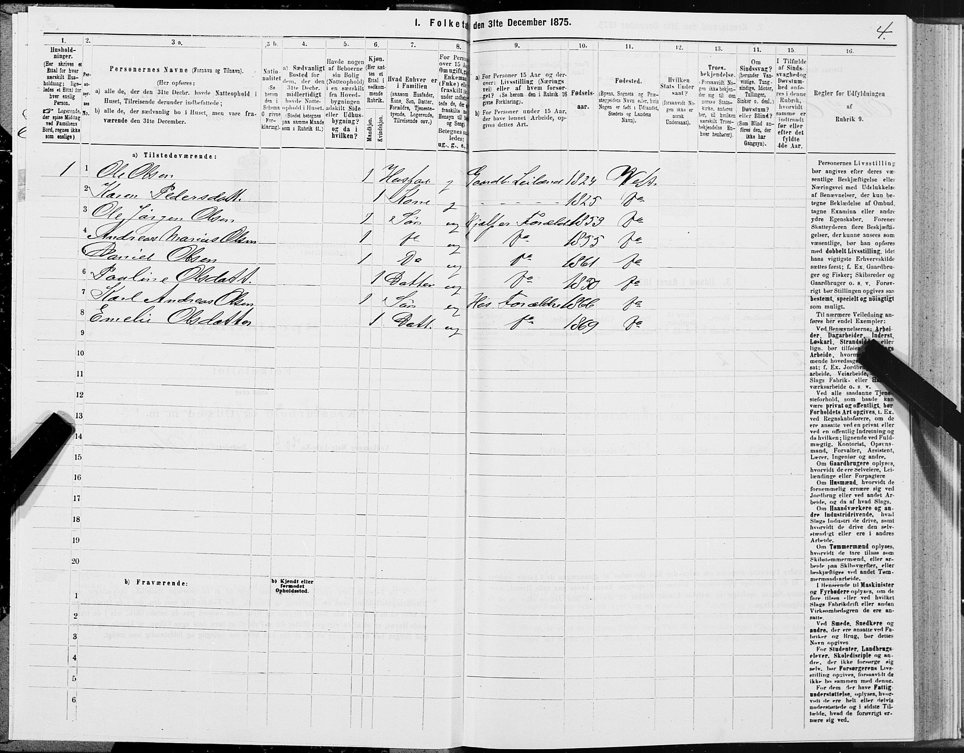 SAT, 1875 census for 1824L Vefsn/Vefsn, 1875, p. 2004