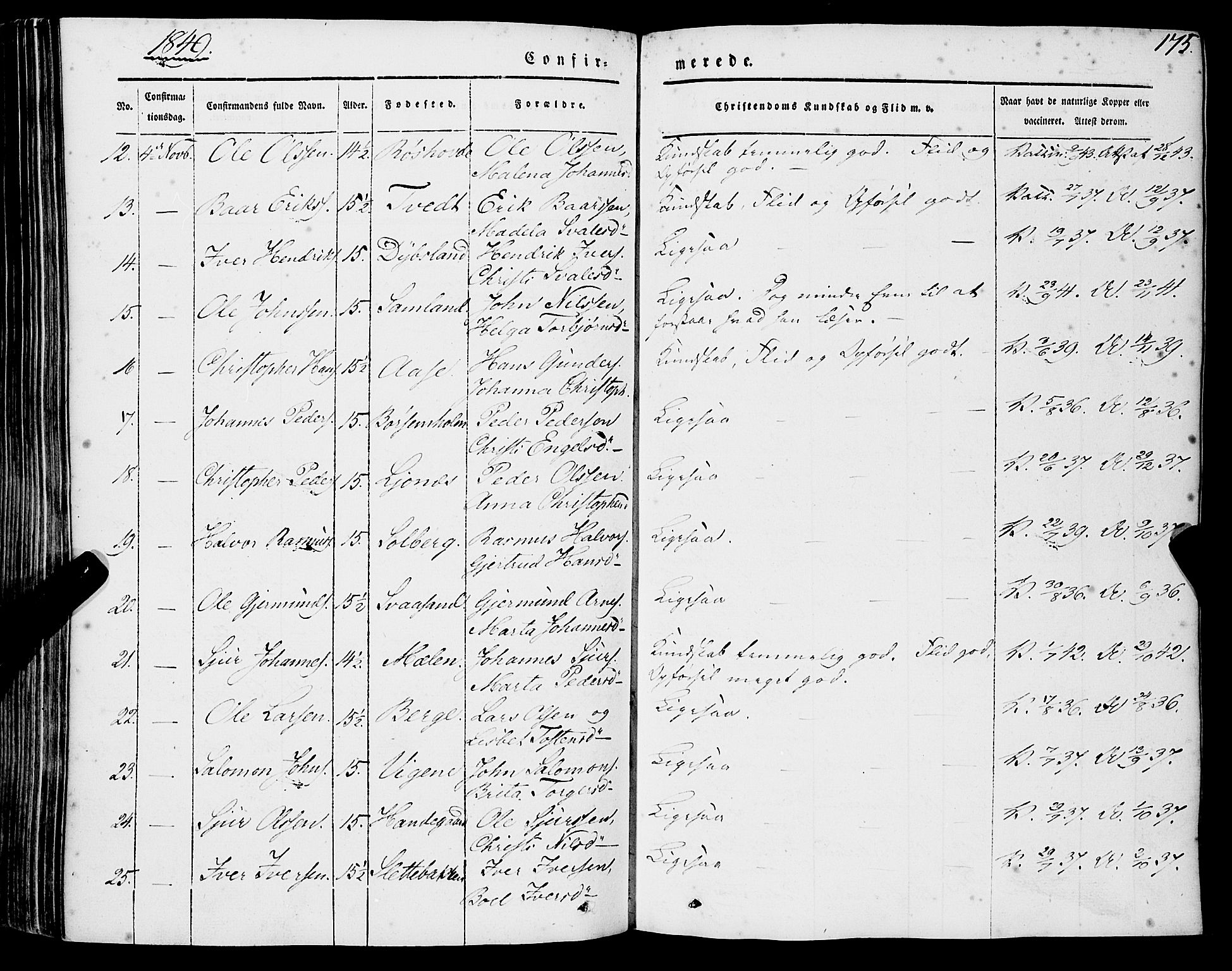 Strandebarm sokneprestembete, AV/SAB-A-78401/H/Haa: Parish register (official) no. A 7, 1844-1872, p. 175