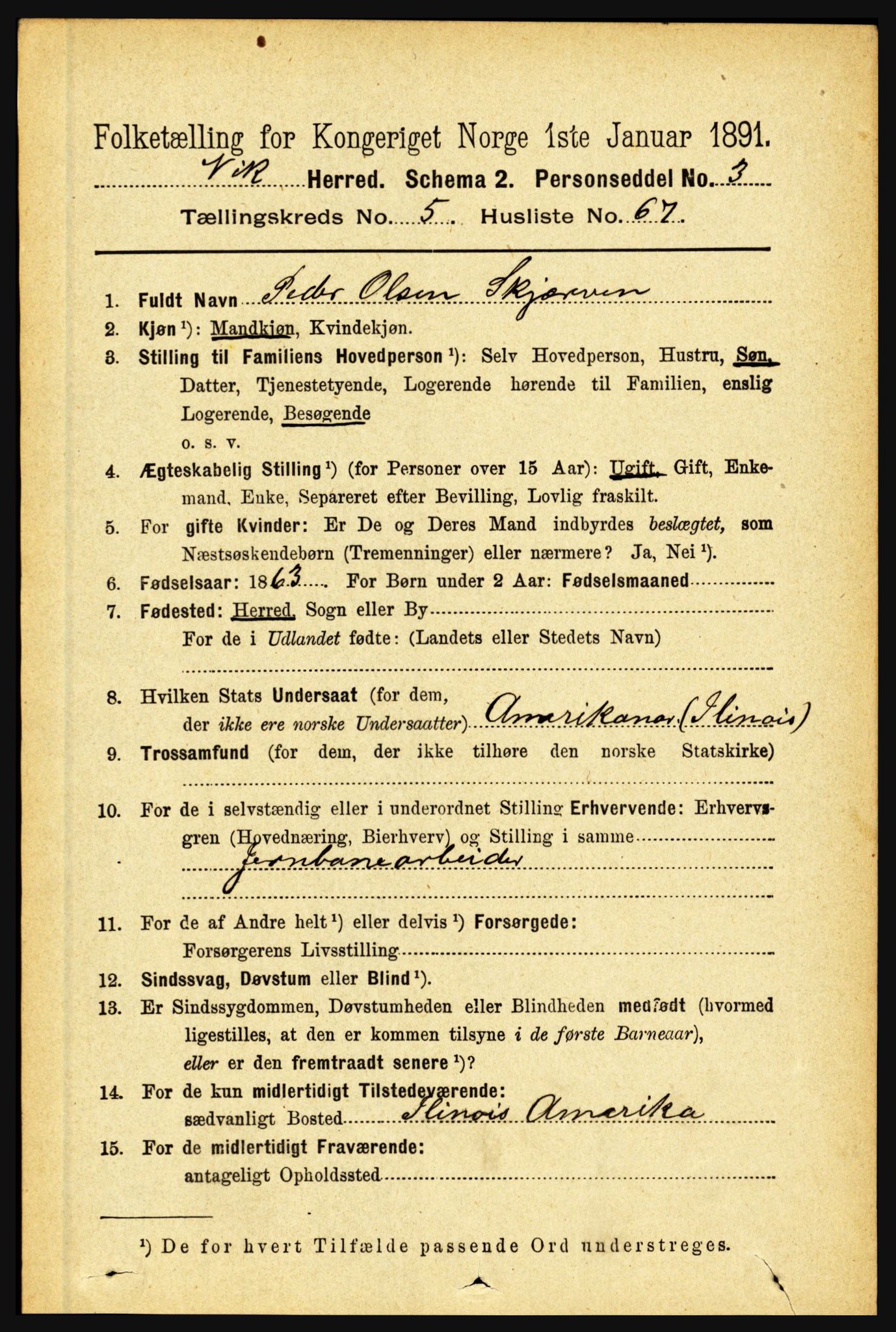 RA, 1891 census for 1417 Vik, 1891, p. 2746