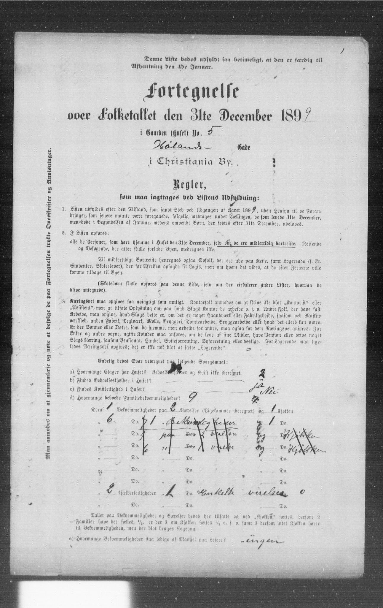 OBA, Municipal Census 1899 for Kristiania, 1899, p. 5551