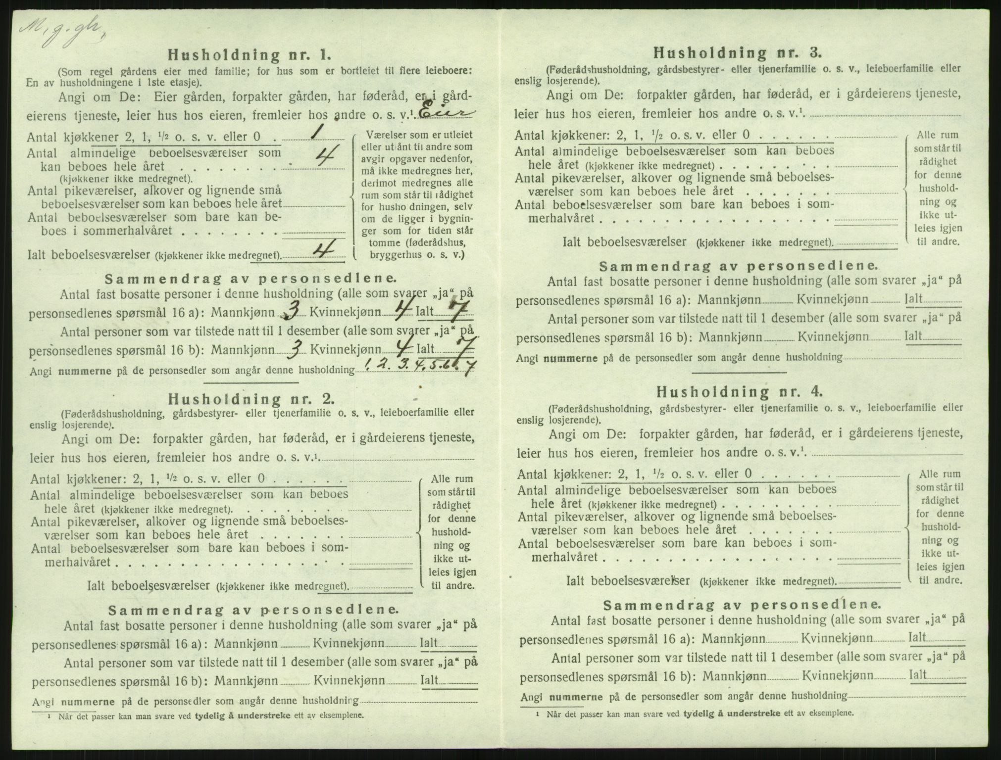 SAK, 1920 census for Holt, 1920, p. 1435