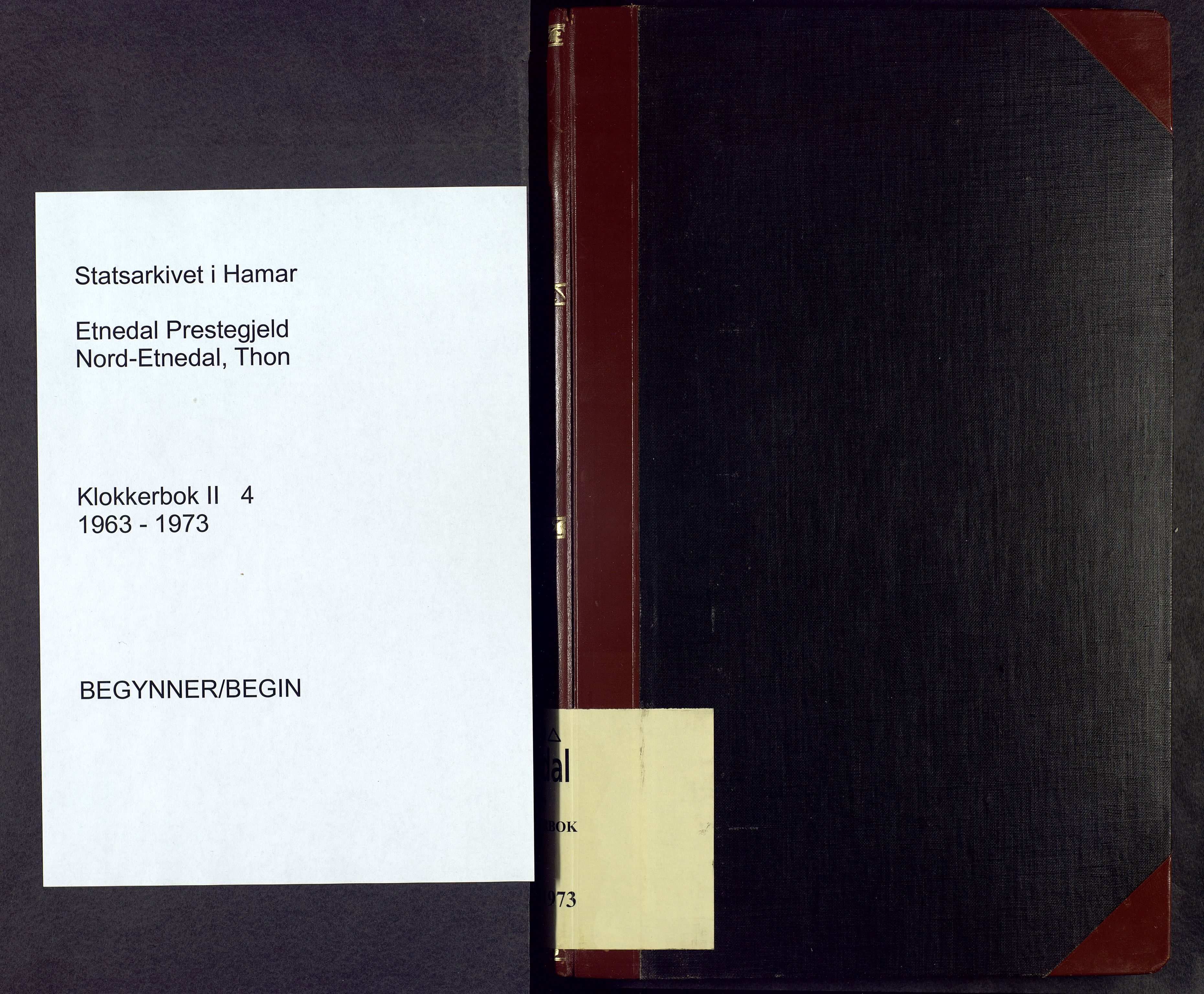 Etnedal prestekontor, SAH/PREST-130/H/Ha/Hab/Habb/L0004: Parish register (copy) no. II 4, 1963-1973