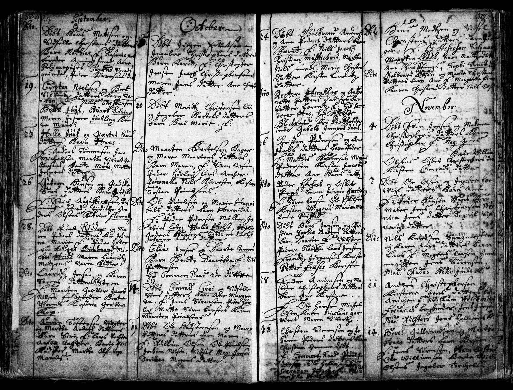Oslo domkirke Kirkebøker, SAO/A-10752/F/Fa/L0001: Parish register (official) no. 1, 1648-1704, p. 388-389