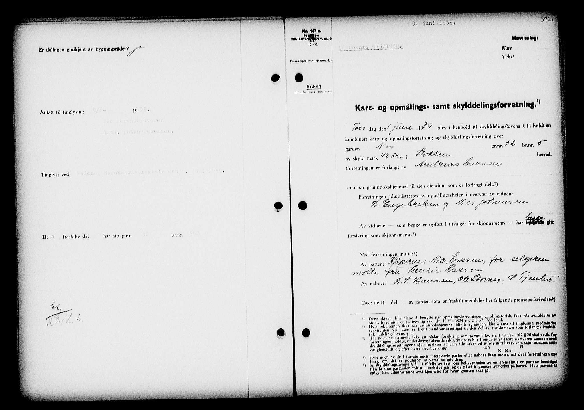 Nedenes sorenskriveri, SAK/1221-0006/G/Gb/Gba/L0046: Mortgage book no. 42, 1938-1939, Diary no: : 575/1939