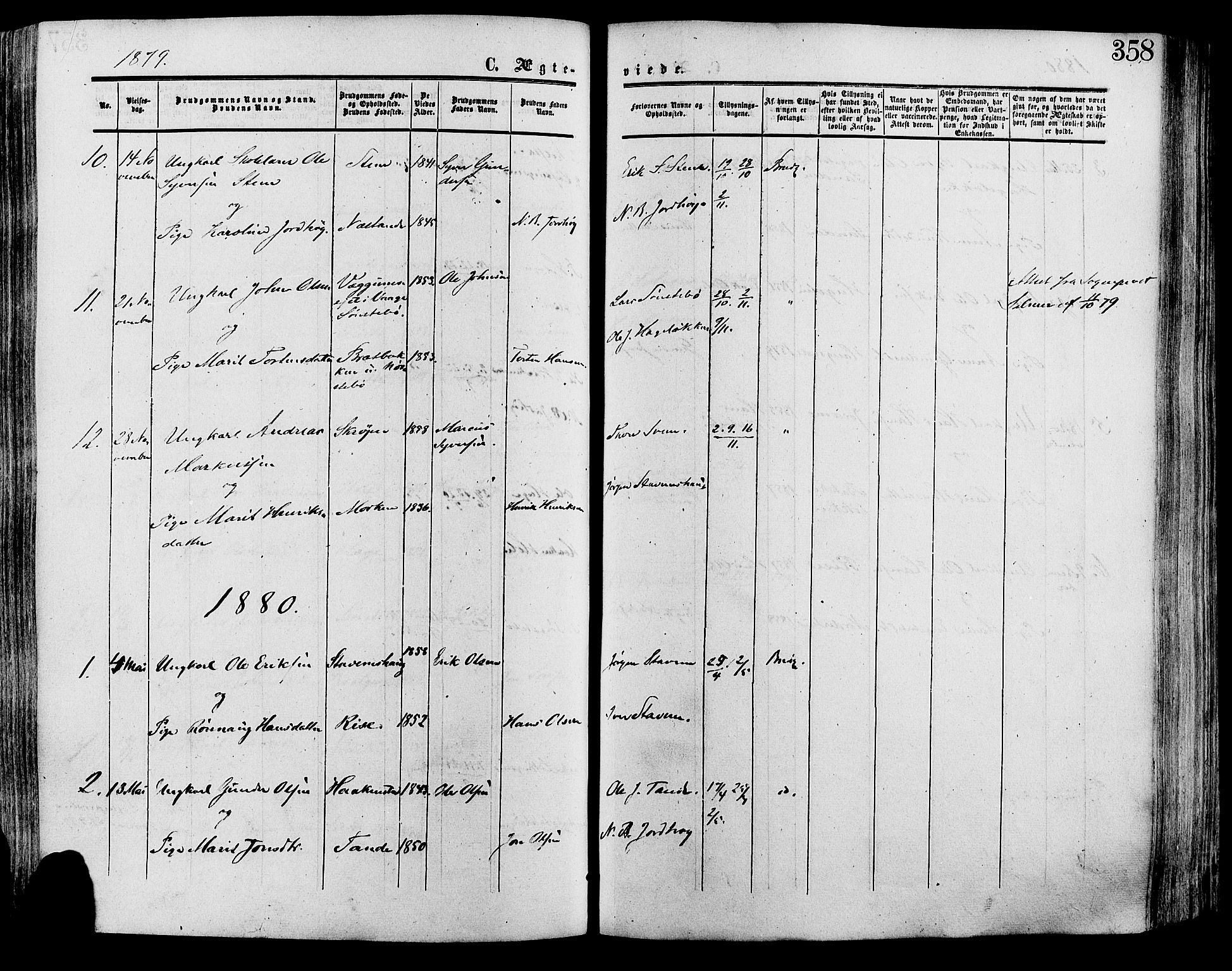 Lesja prestekontor, SAH/PREST-068/H/Ha/Haa/L0008: Parish register (official) no. 8, 1854-1880, p. 358