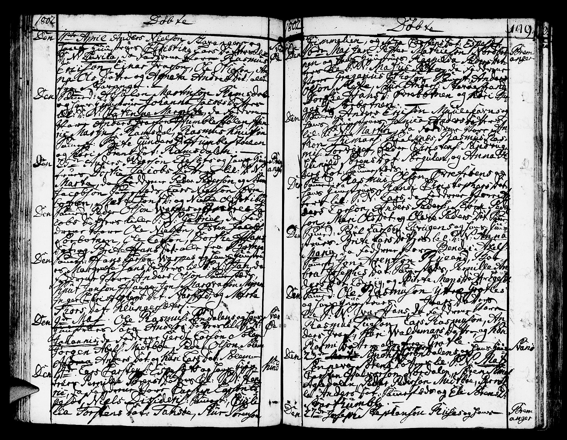 Kinn sokneprestembete, AV/SAB-A-80801/H/Haa/Haaa/L0003: Parish register (official) no. A 3, 1785-1821, p. 149