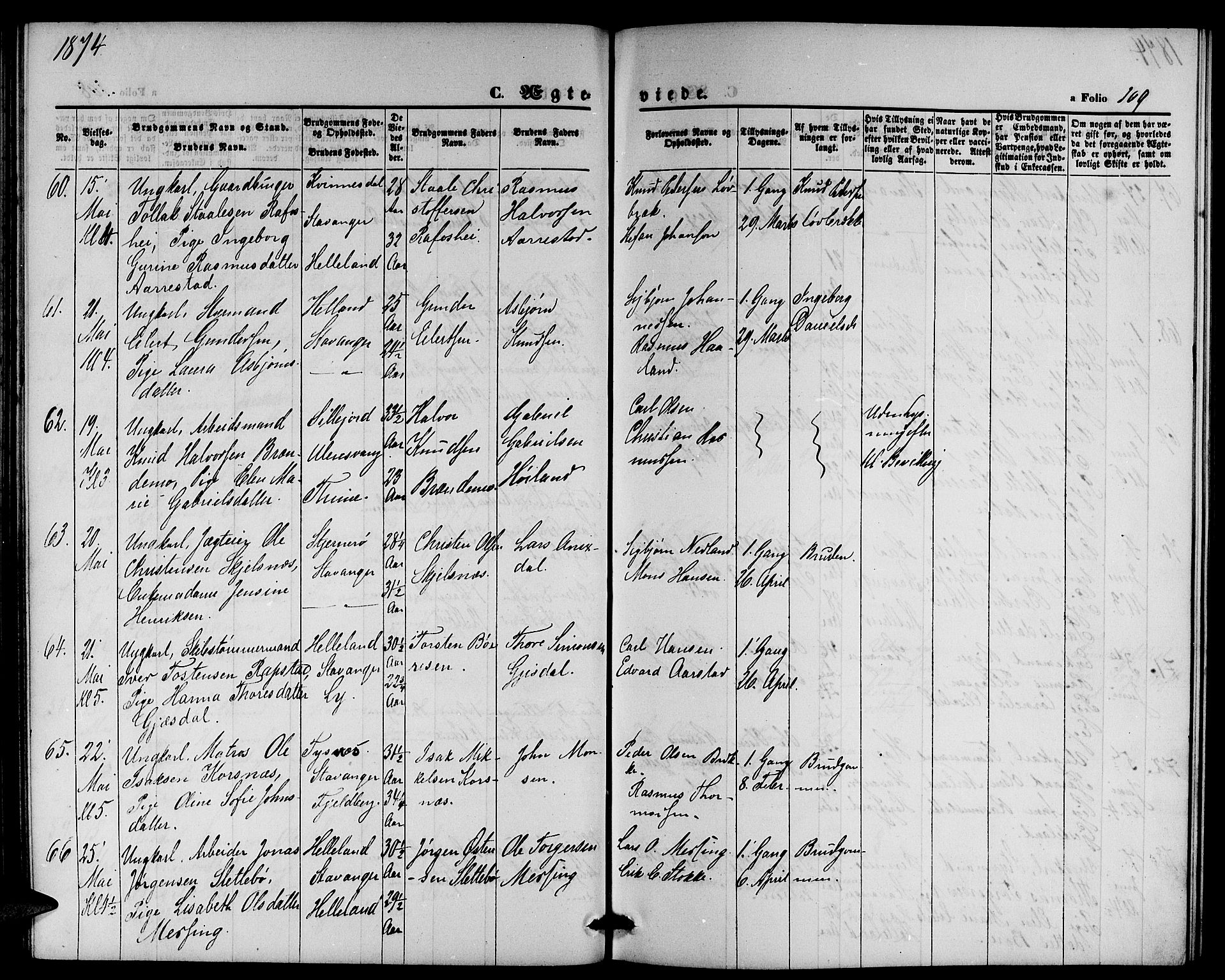 St. Petri sokneprestkontor, AV/SAST-A-101813/001/30/30BB/L0002: Parish register (copy) no. B 2, 1865-1885, p. 109