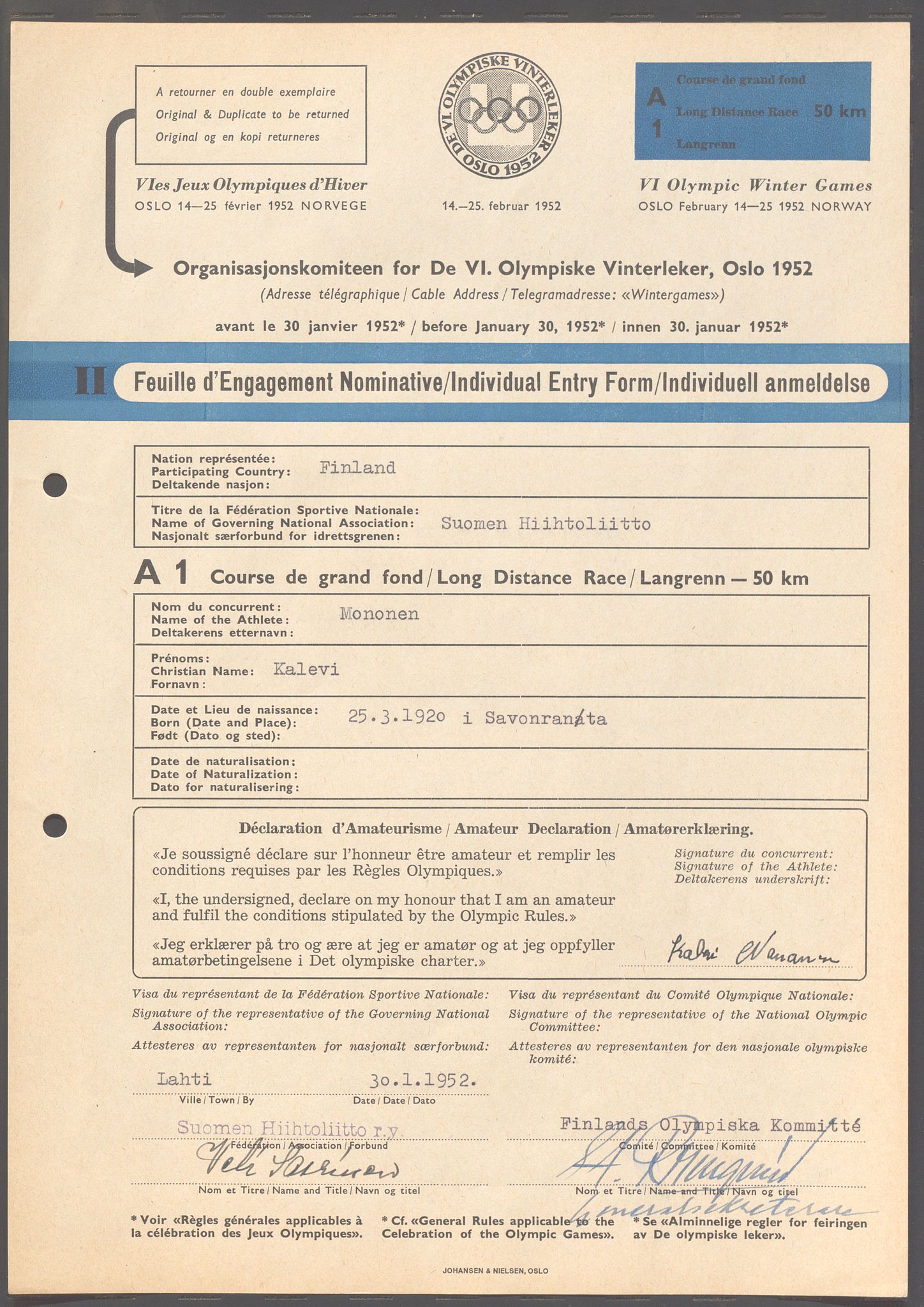 Organisasjonskomiteen for de VI. olympiske vinterleker, OBA/A-20130/H/Ha, 1951-1952, p. 18