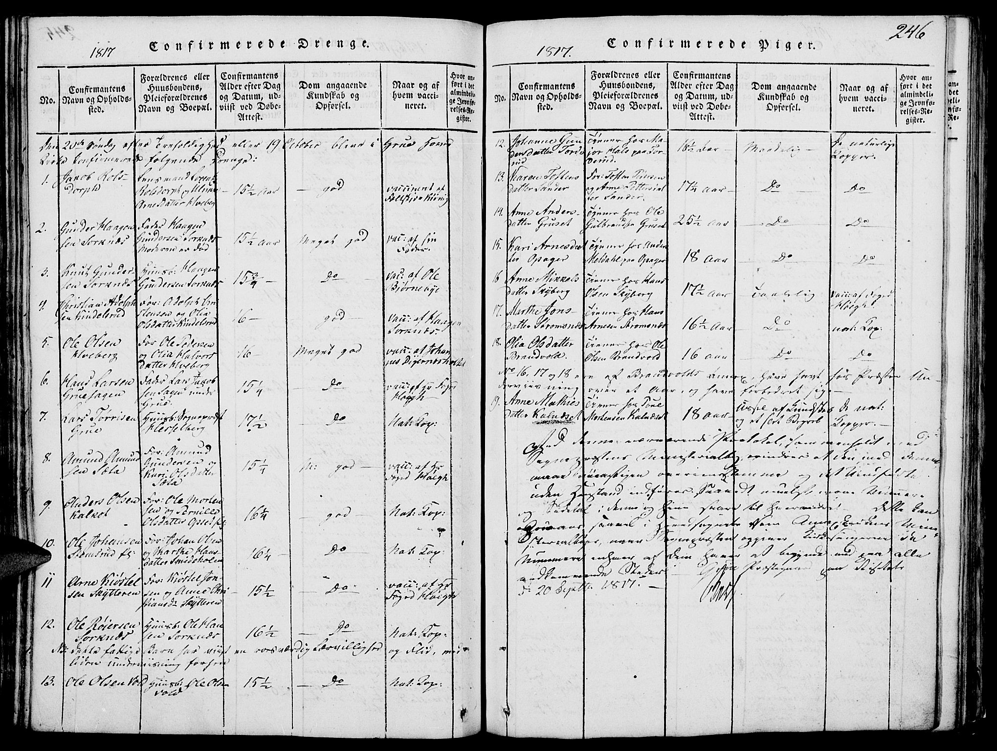 Grue prestekontor, SAH/PREST-036/H/Ha/Hab/L0002: Parish register (copy) no. 2, 1815-1841, p. 246