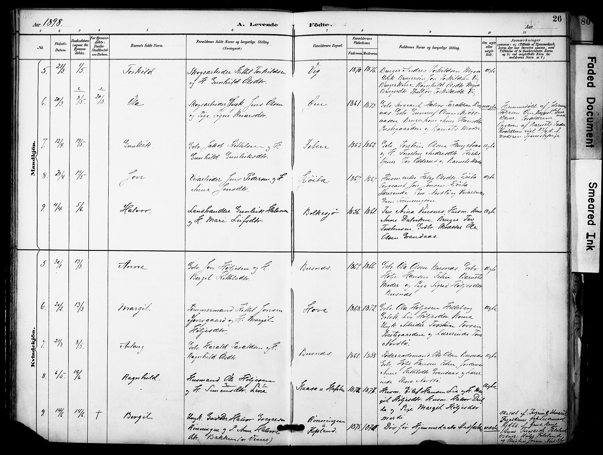 Gransherad kirkebøker, SAKO/A-267/F/Fa/L0005: Parish register (official) no. I 5, 1887-1916, p. 26