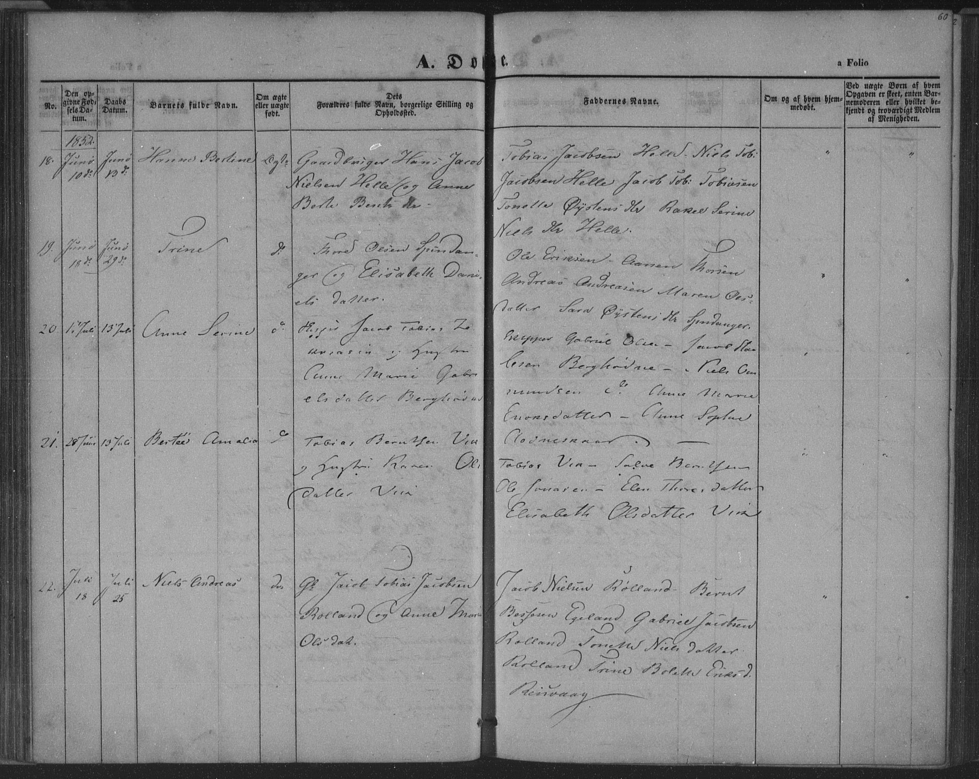 Herad sokneprestkontor, AV/SAK-1111-0018/F/Fa/Fab/L0003: Parish register (official) no. A 3, 1844-1853, p. 60