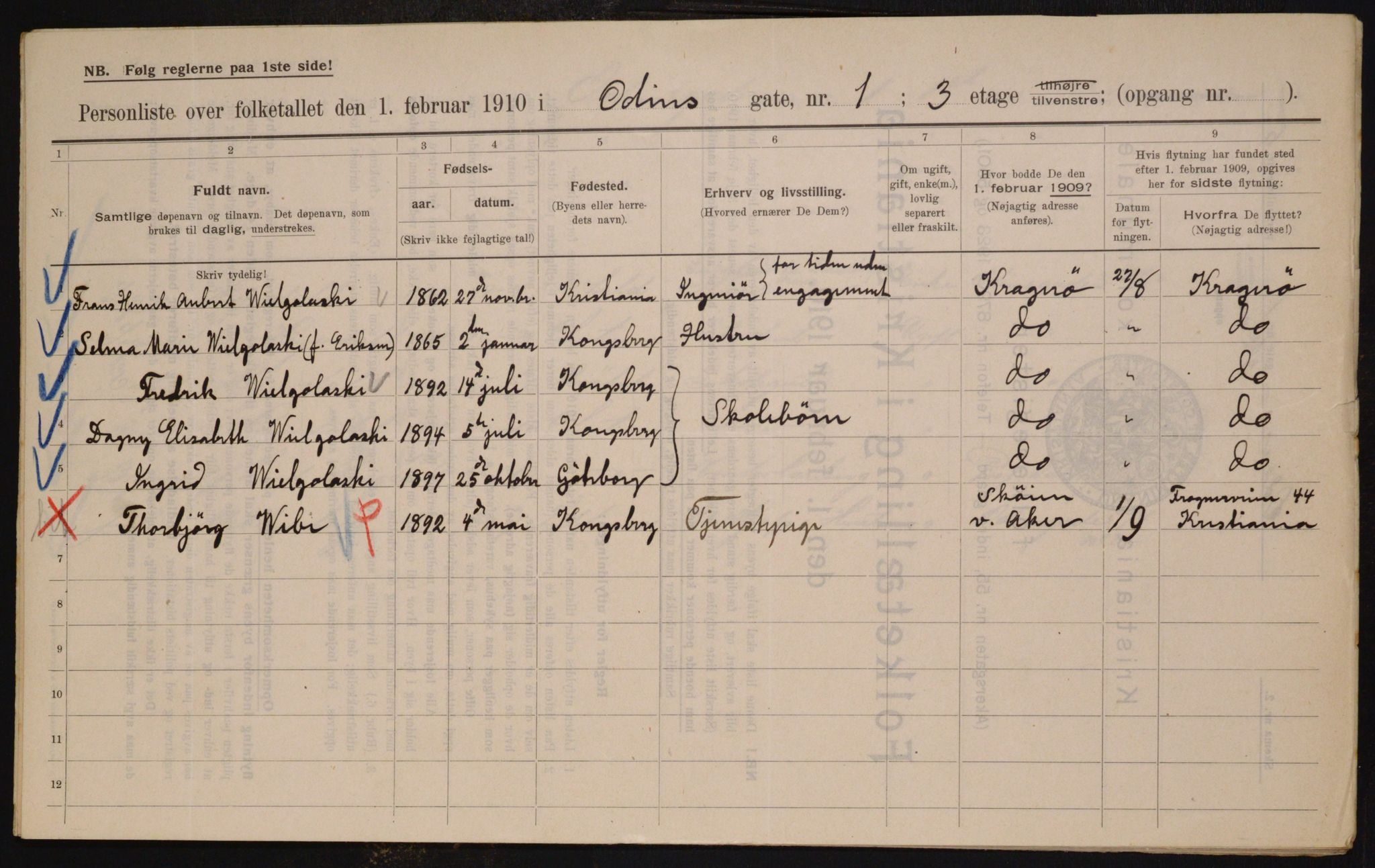 OBA, Municipal Census 1910 for Kristiania, 1910, p. 71883