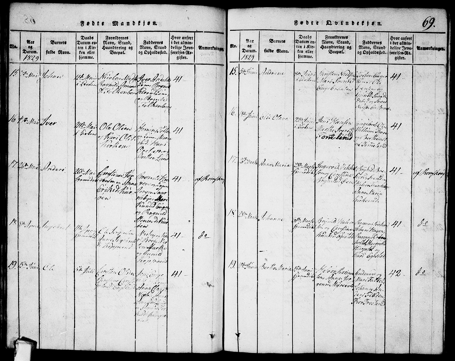 Rødenes prestekontor Kirkebøker, AV/SAO-A-2005/G/Ga/L0001: Parish register (copy) no.  I 1, 1814-1841, p. 69