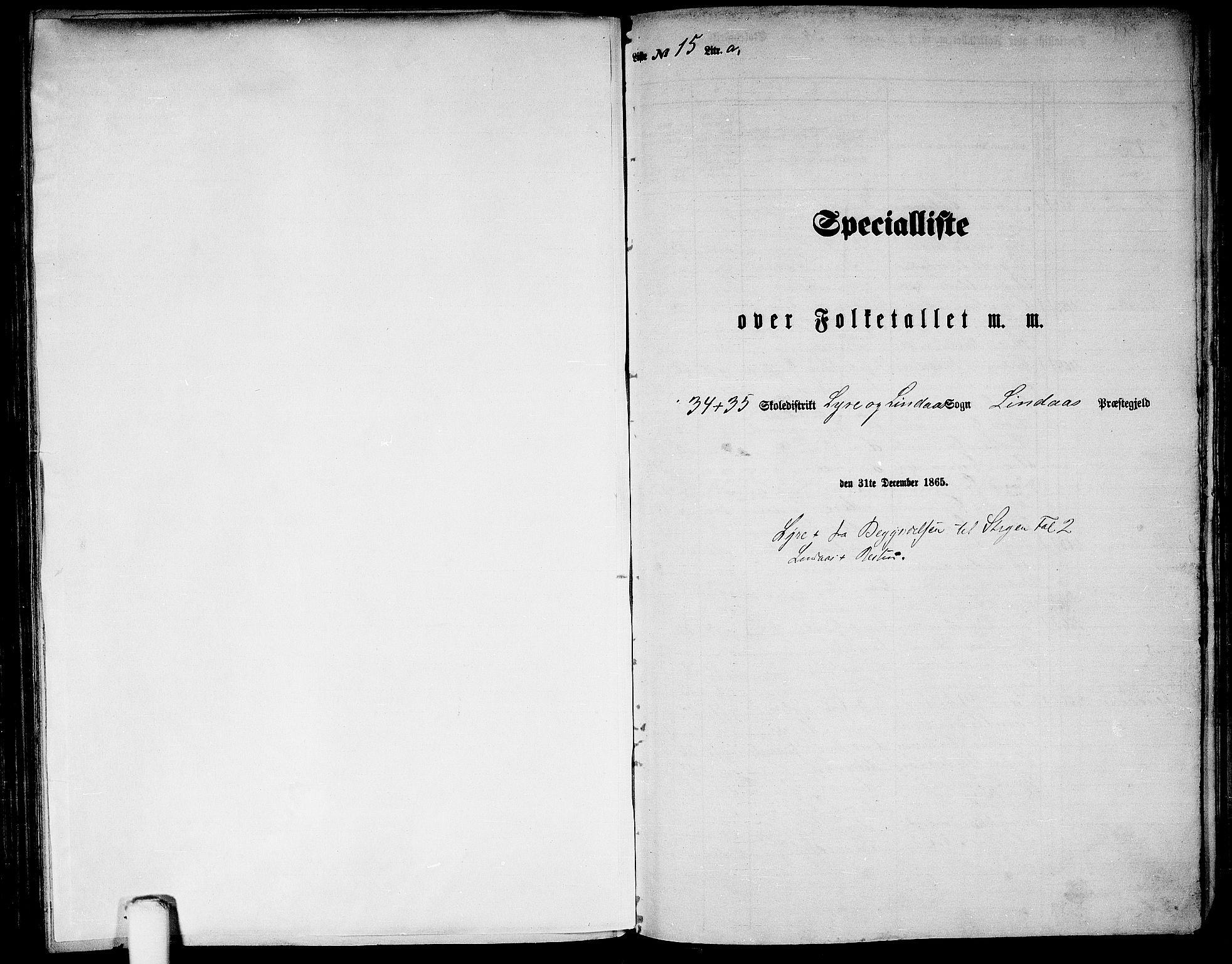 RA, 1865 census for Lindås, 1865, p. 211