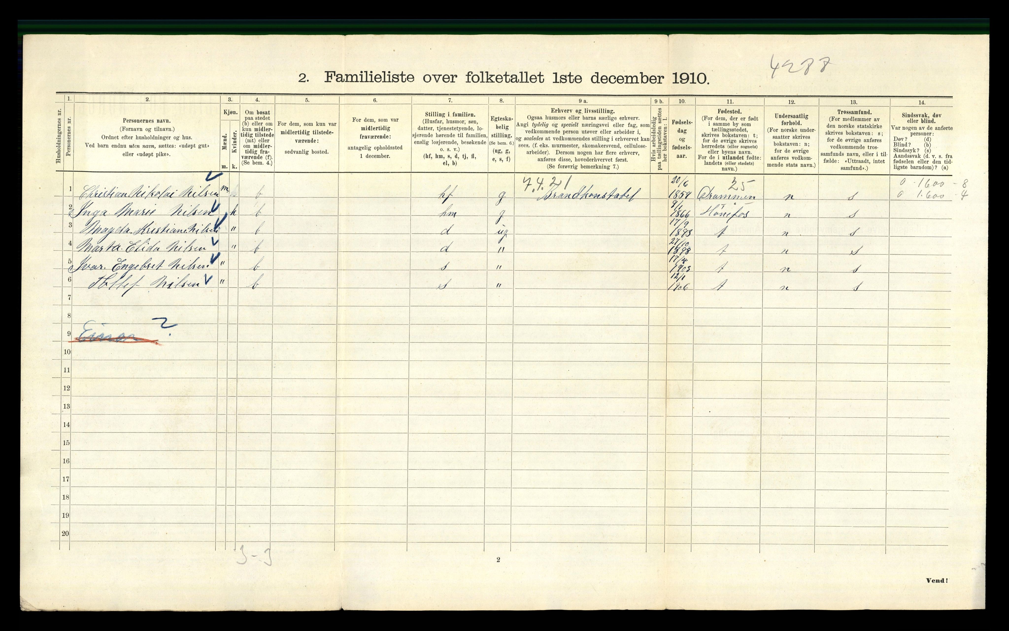 RA, 1910 census for Kristiania, 1910, p. 19542