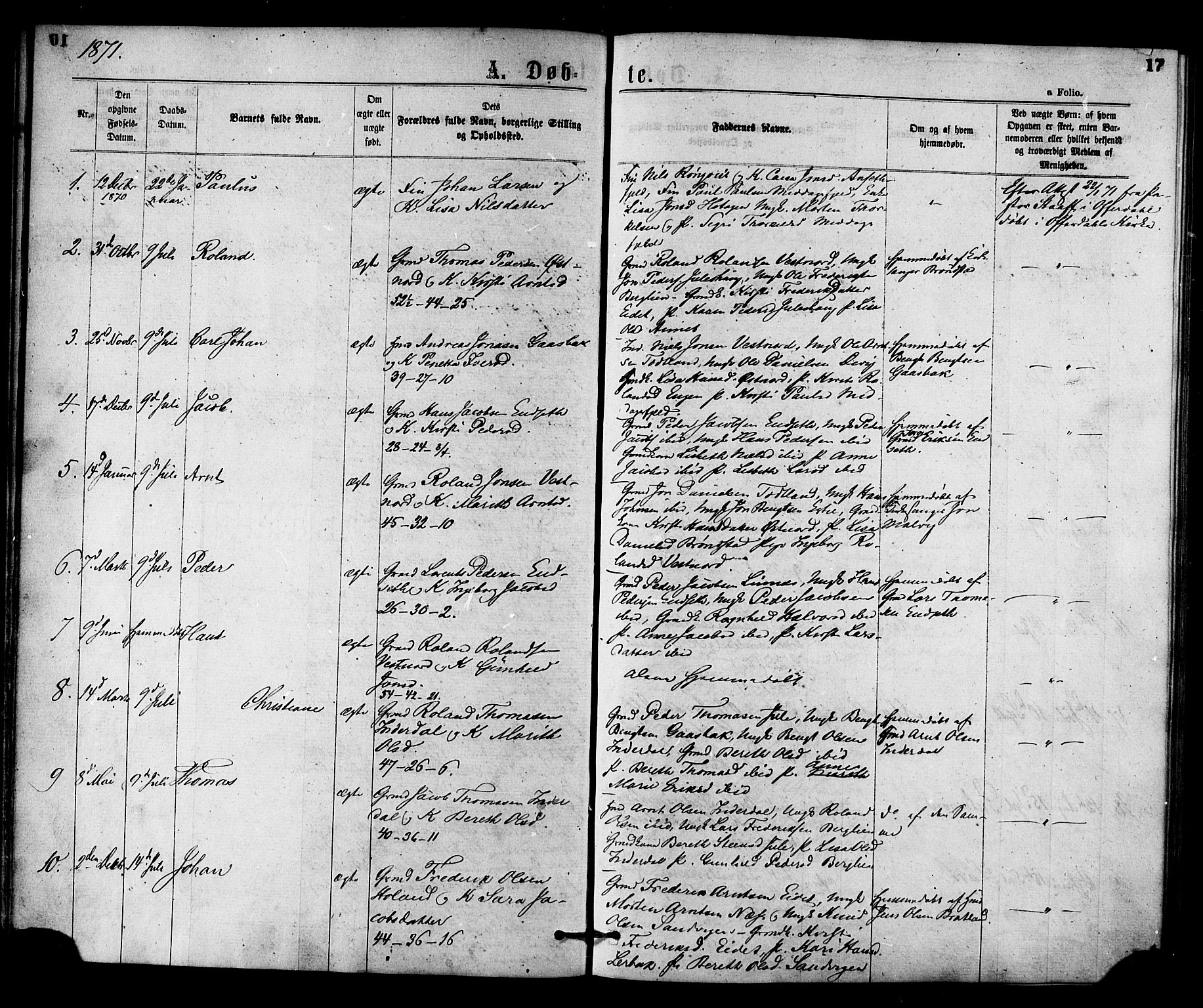 Ministerialprotokoller, klokkerbøker og fødselsregistre - Nord-Trøndelag, AV/SAT-A-1458/755/L0493: Parish register (official) no. 755A02, 1865-1881, p. 17