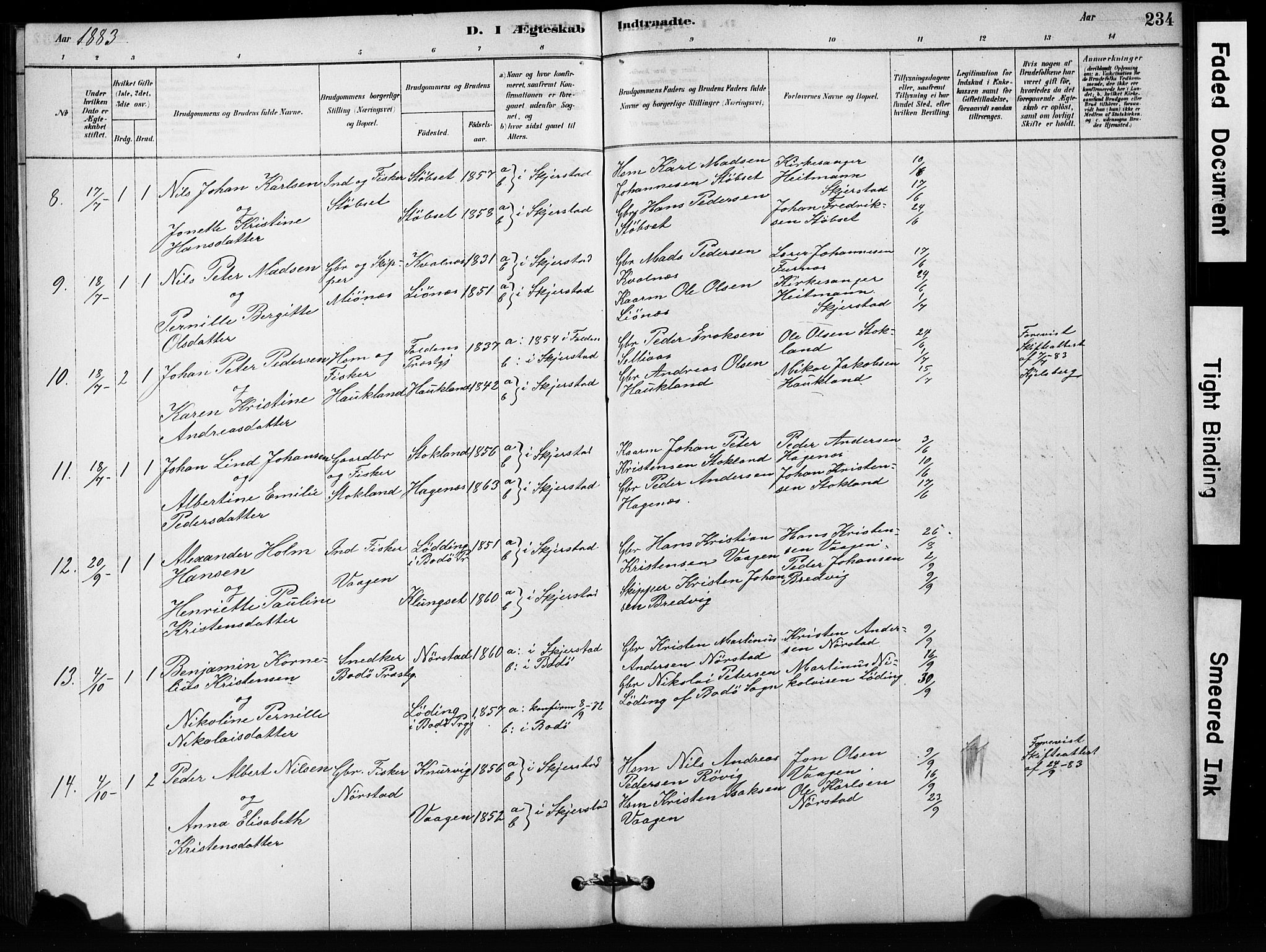 Ministerialprotokoller, klokkerbøker og fødselsregistre - Nordland, AV/SAT-A-1459/852/L0754: Parish register (copy) no. 852C05, 1878-1894, p. 234