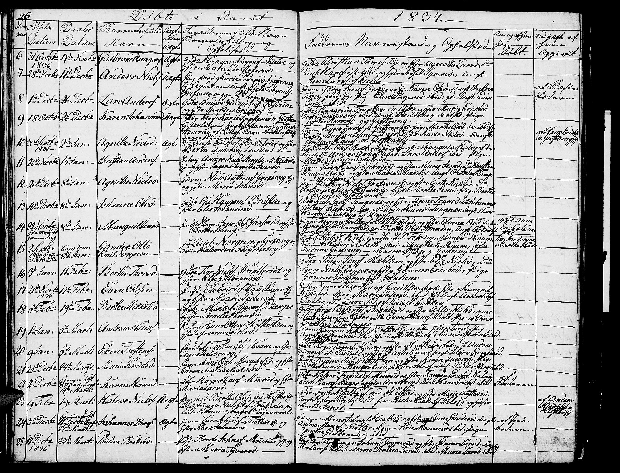 Nes prestekontor, Hedmark, SAH/PREST-020/L/La/L0004: Parish register (copy) no. 4, 1832-1861, p. 26