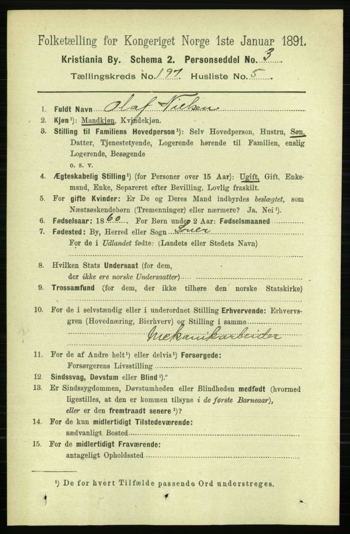 RA, 1891 census for 0301 Kristiania, 1891, p. 118892
