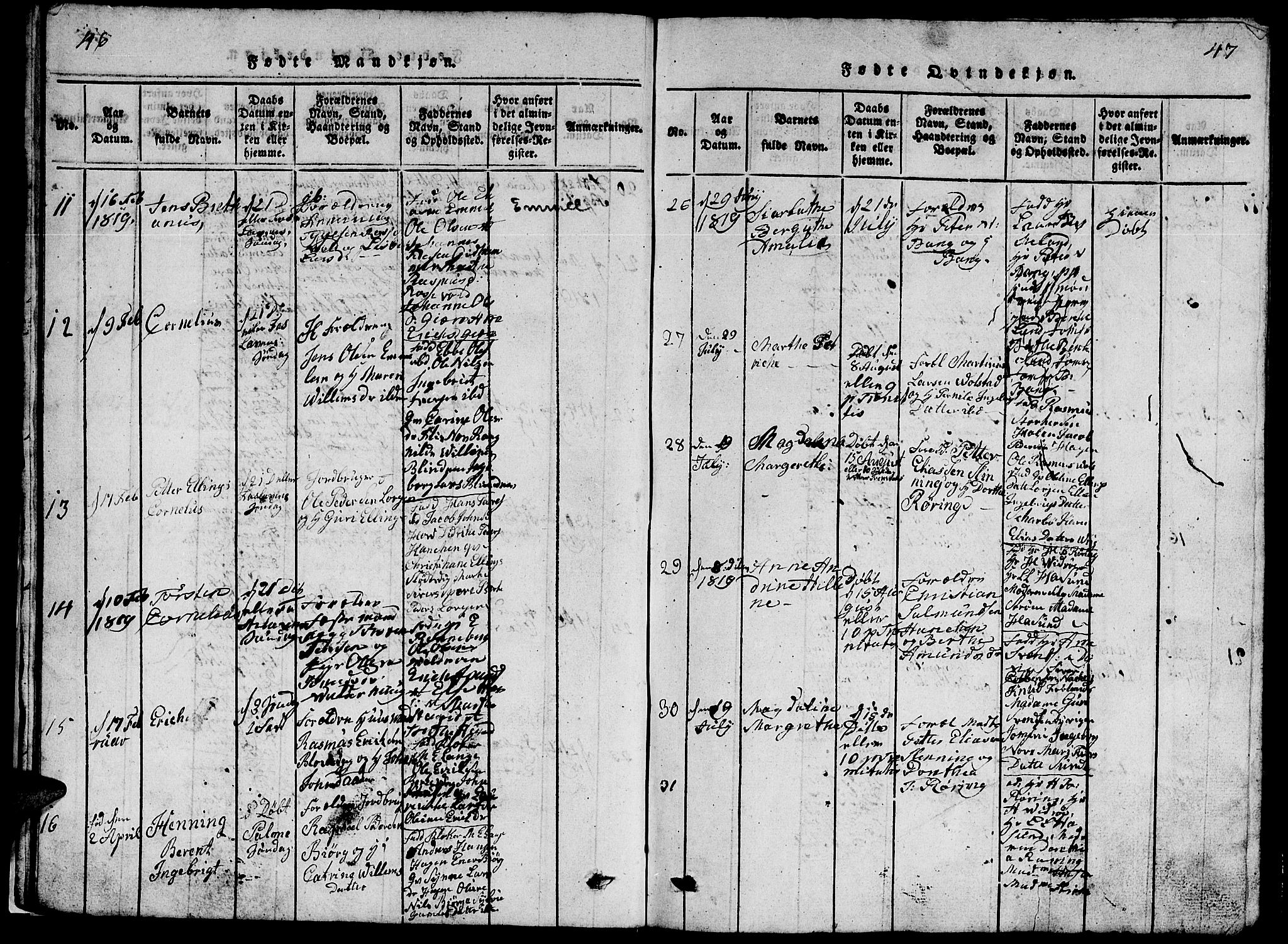 Ministerialprotokoller, klokkerbøker og fødselsregistre - Møre og Romsdal, AV/SAT-A-1454/528/L0423: Parish register (copy) no. 528C04, 1816-1827, p. 46-47