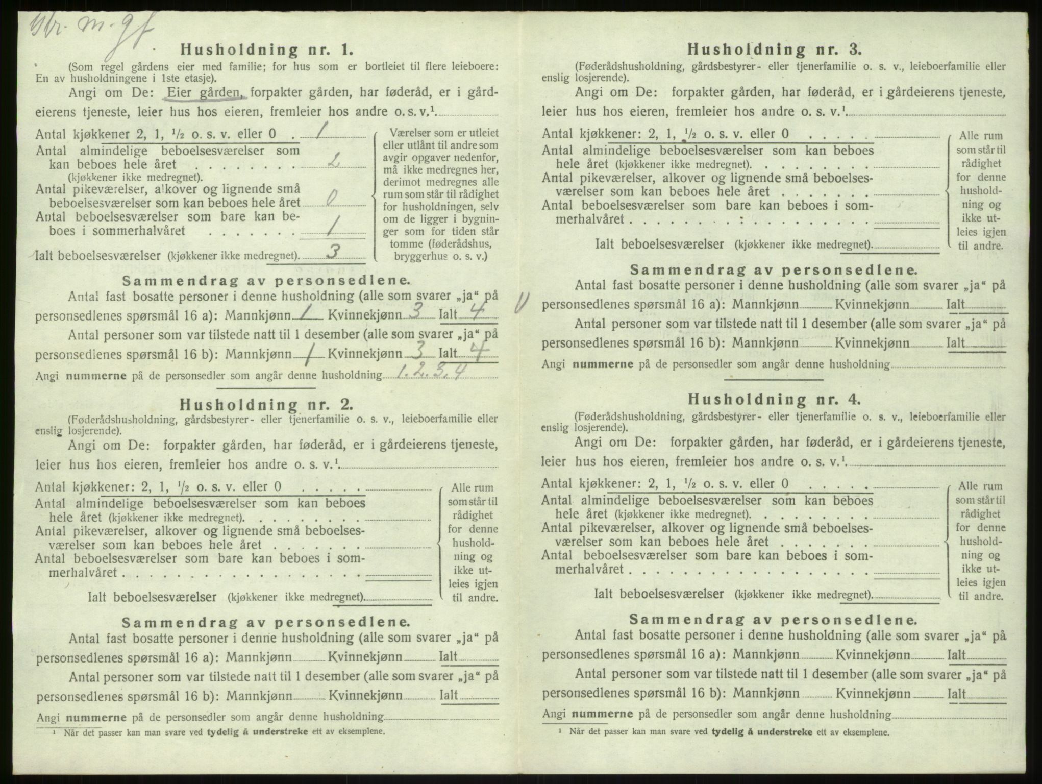 SAB, 1920 census for Bruvik, 1920, p. 99