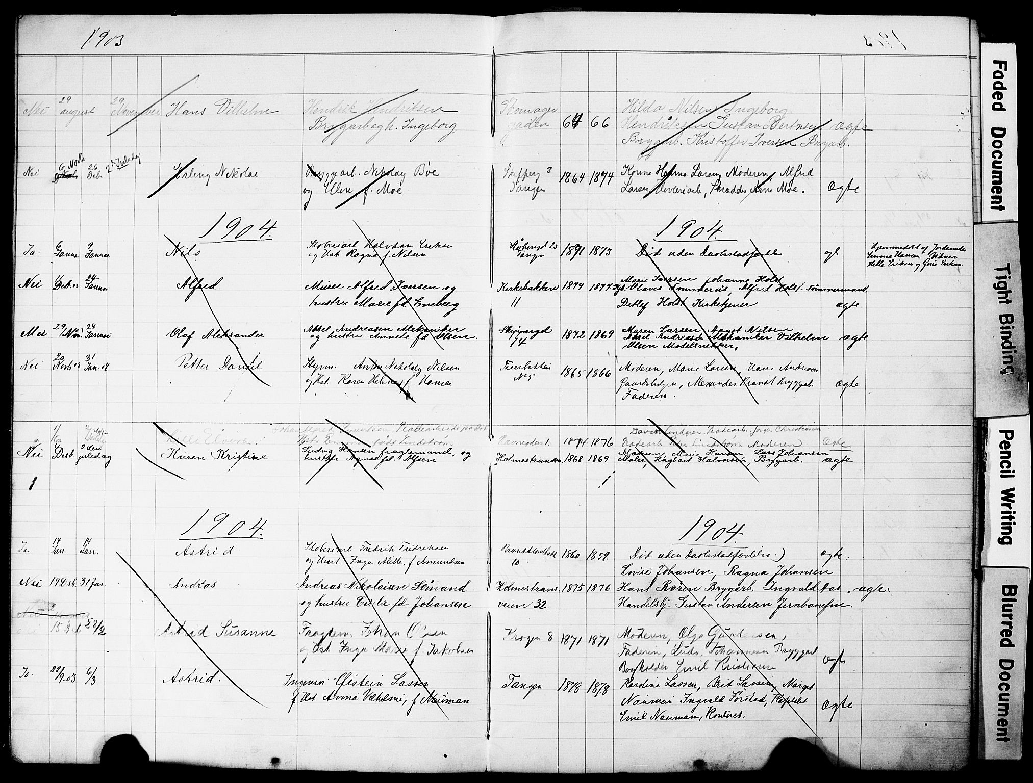 Strømsø kirkebøker, AV/SAKO-A-246/Y/Yb/L0001: Parish register draft no. II 1, 1896-1904