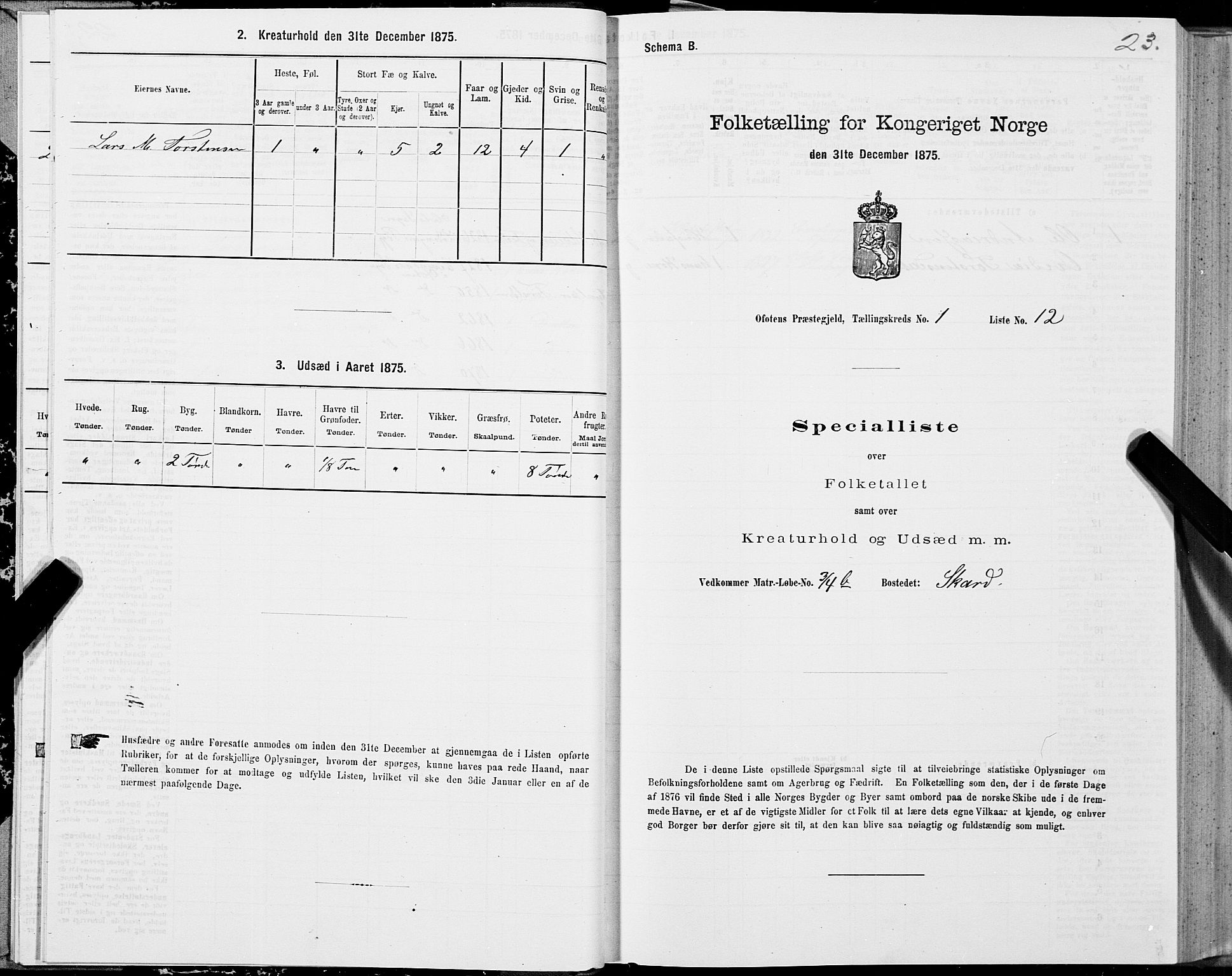 SAT, 1875 census for 1853P Ofoten, 1875, p. 1023