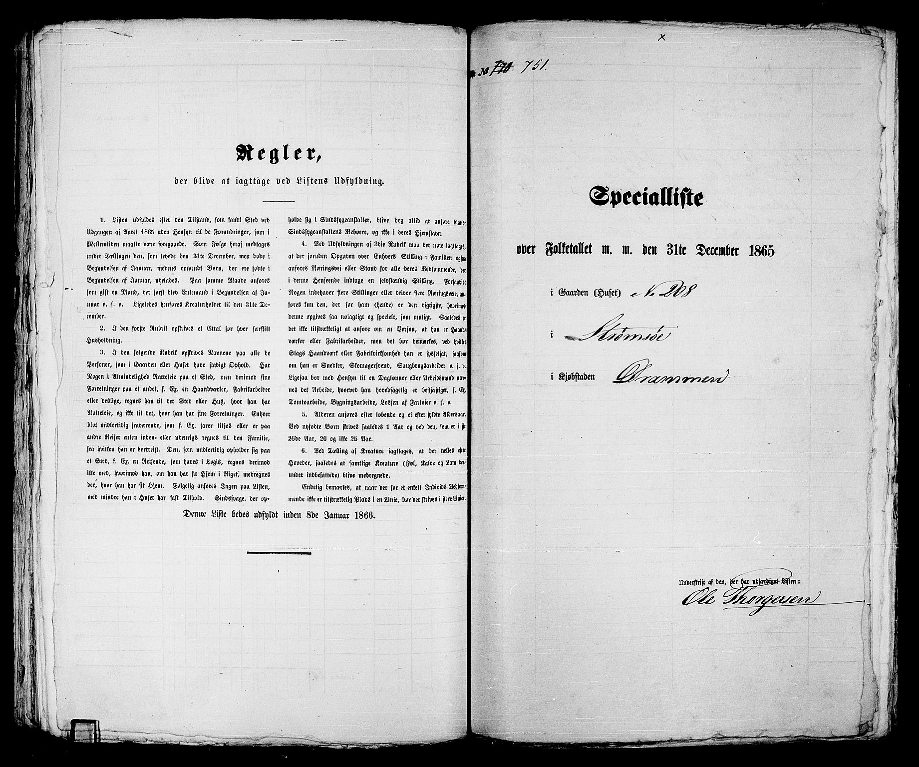 RA, 1865 census for Strømsø in Drammen, 1865, p. 315