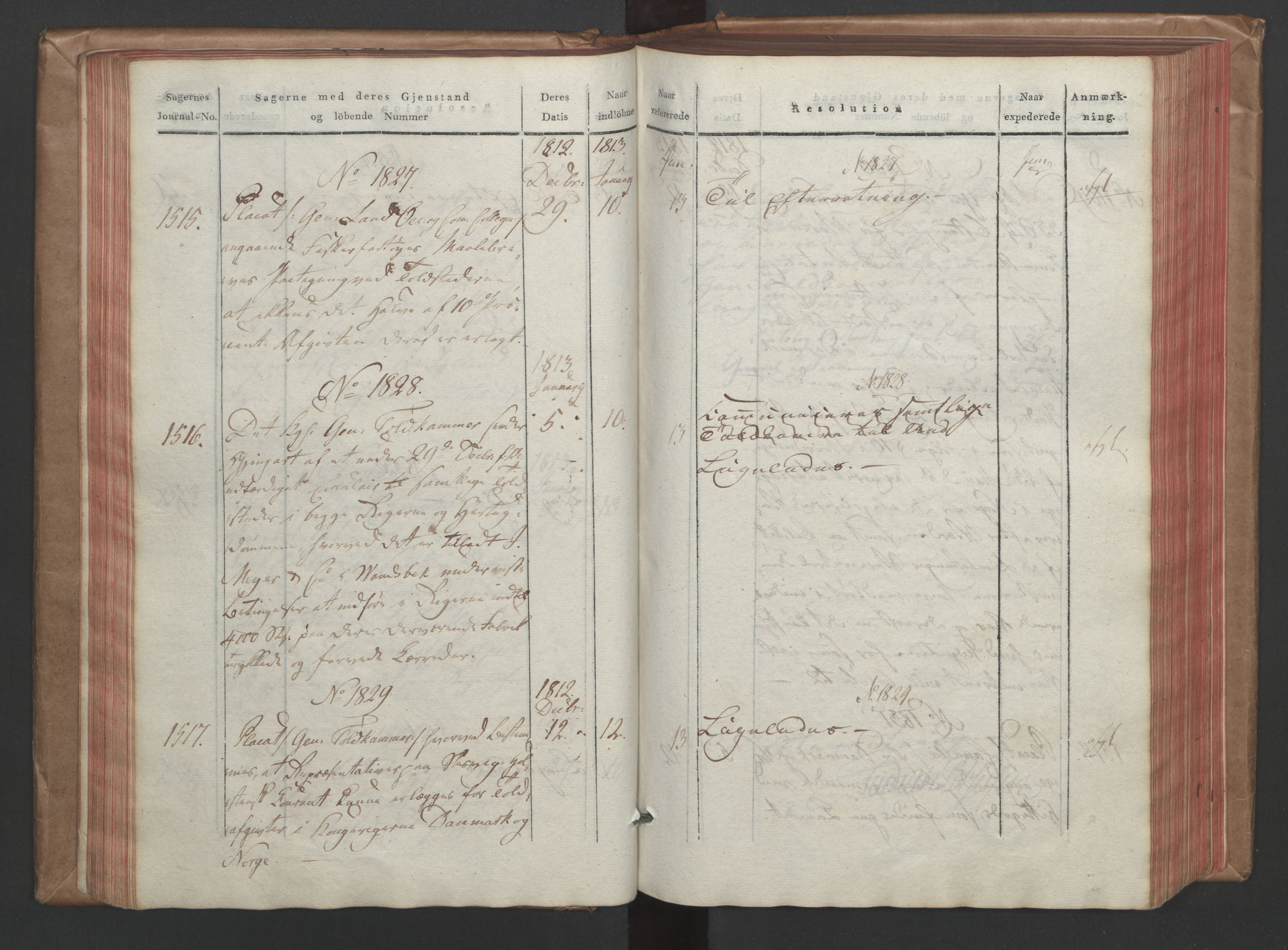 Stattholderembetet 1810-1814, 1. kontor (Kontor A), AV/RA-EA-2872/Aa/L0004: Kollegial referatprotokoll,  j.nr. 1431-1849,  l.nr. 1711-2240, 1812-1813, p. 61