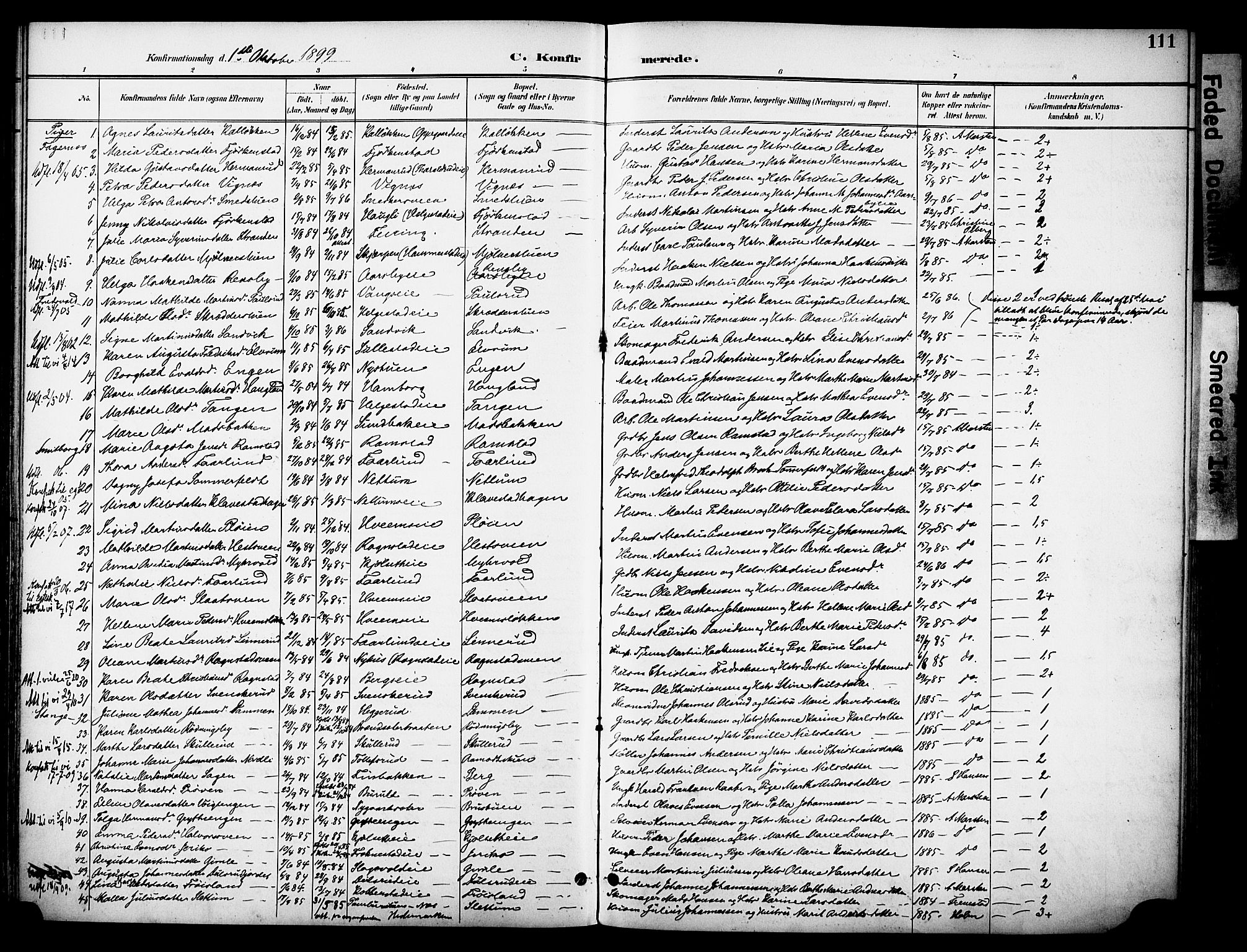 Østre Toten prestekontor, AV/SAH-PREST-104/H/Ha/Haa/L0009: Parish register (official) no. 9, 1897-1913, p. 111