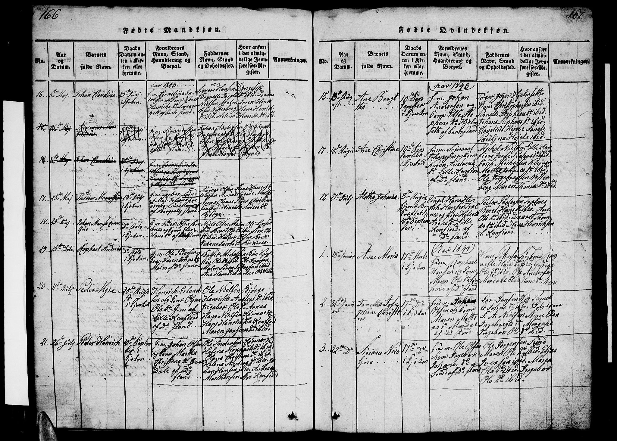 Ministerialprotokoller, klokkerbøker og fødselsregistre - Nordland, SAT/A-1459/812/L0186: Parish register (copy) no. 812C04, 1820-1849, p. 166-167