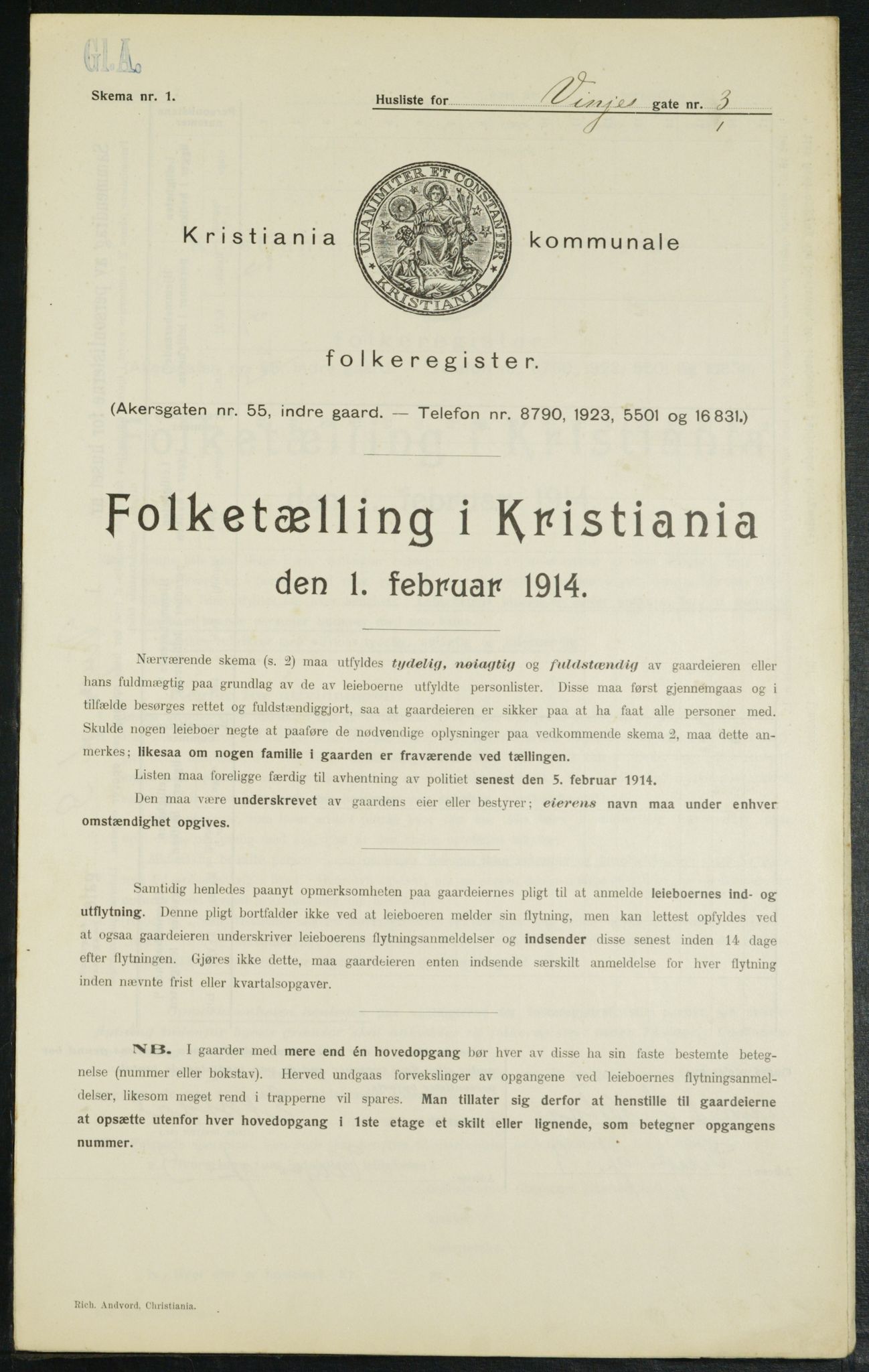 OBA, Municipal Census 1914 for Kristiania, 1914, p. 124750