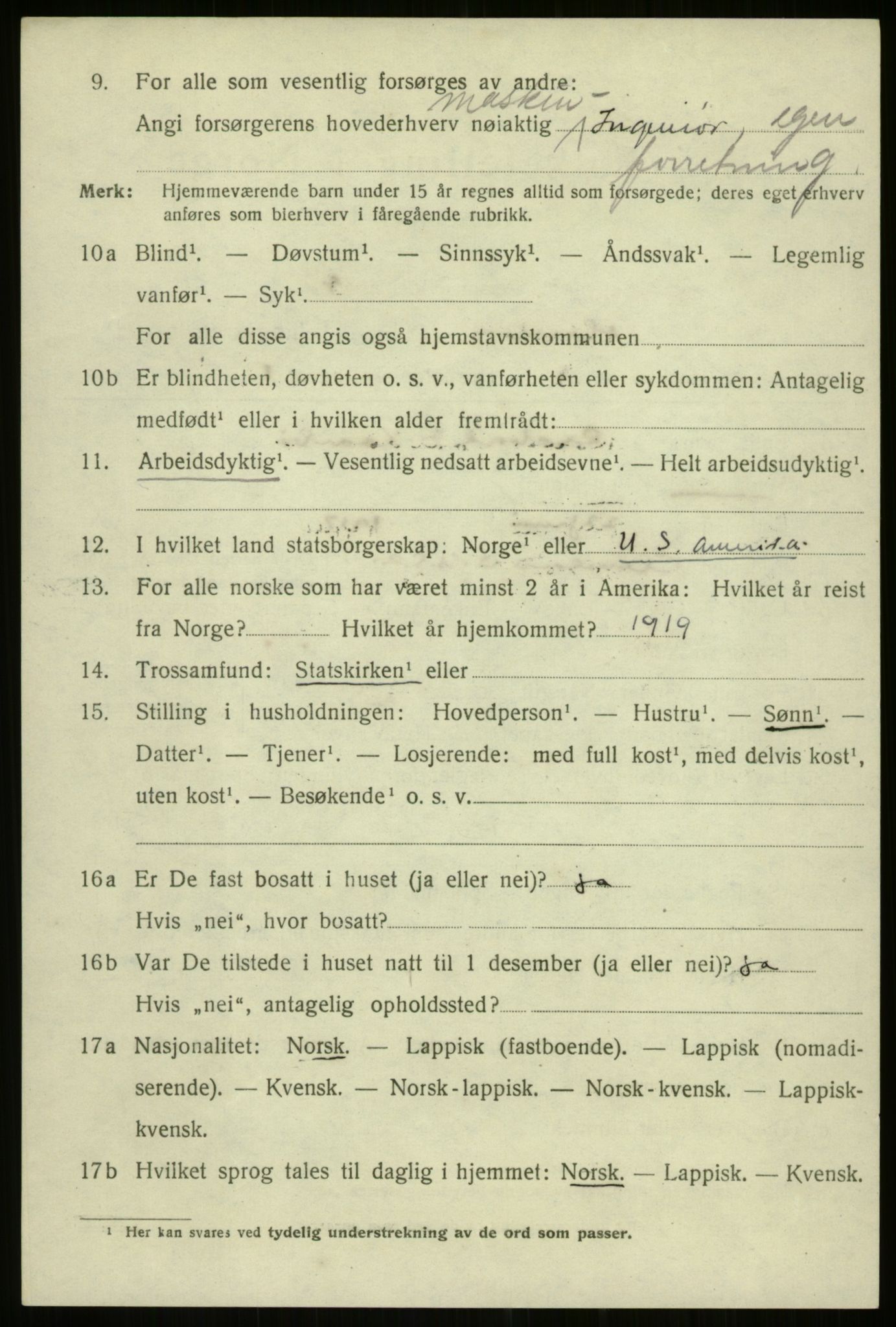 SATØ, 1920 census for Harstad, 1920, p. 5345