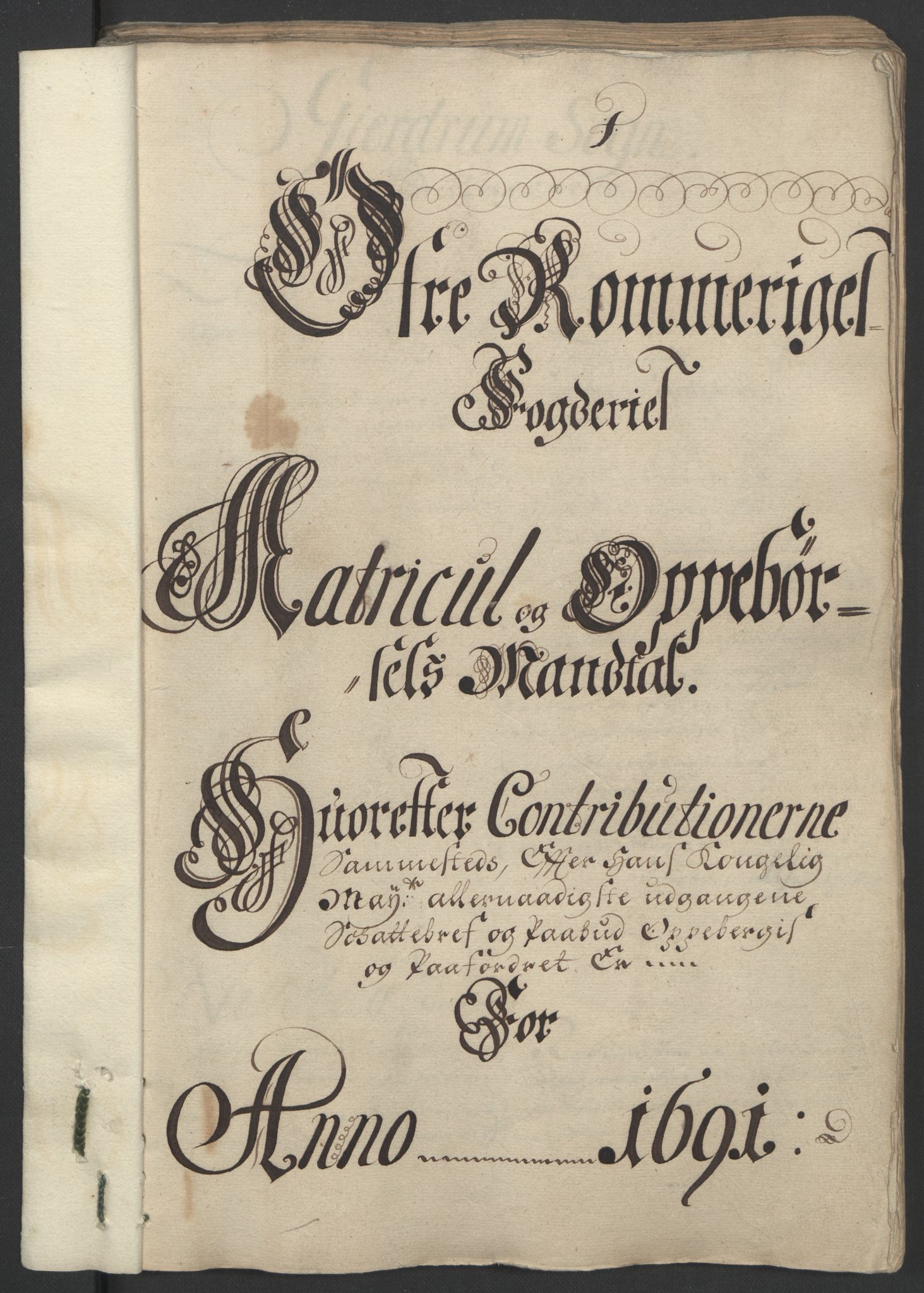 Rentekammeret inntil 1814, Reviderte regnskaper, Fogderegnskap, RA/EA-4092/R12/L0703: Fogderegnskap Øvre Romerike, 1691, p. 59